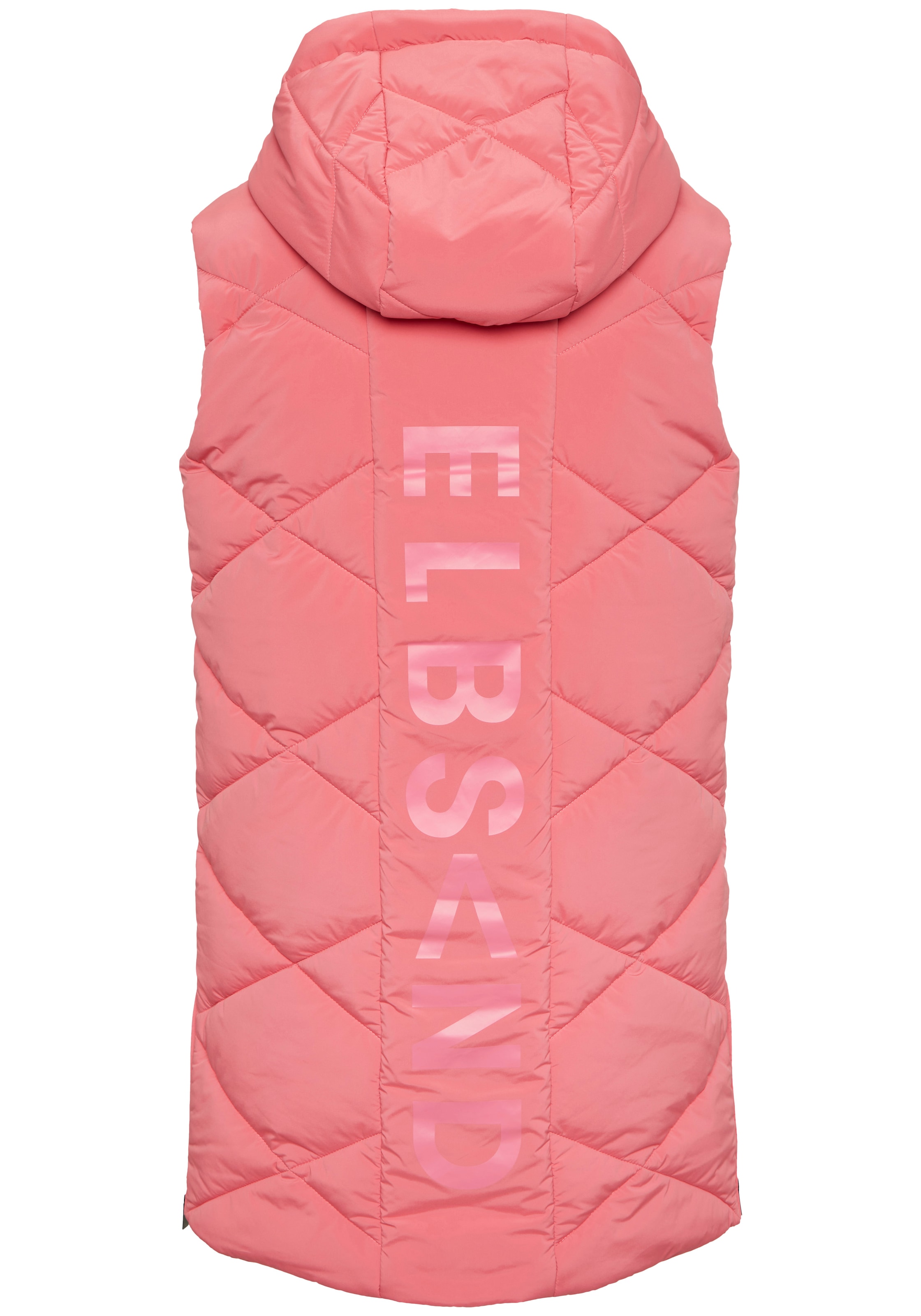 Elbsand Gilet matelassé avec grand imprimé lettré dans le dos