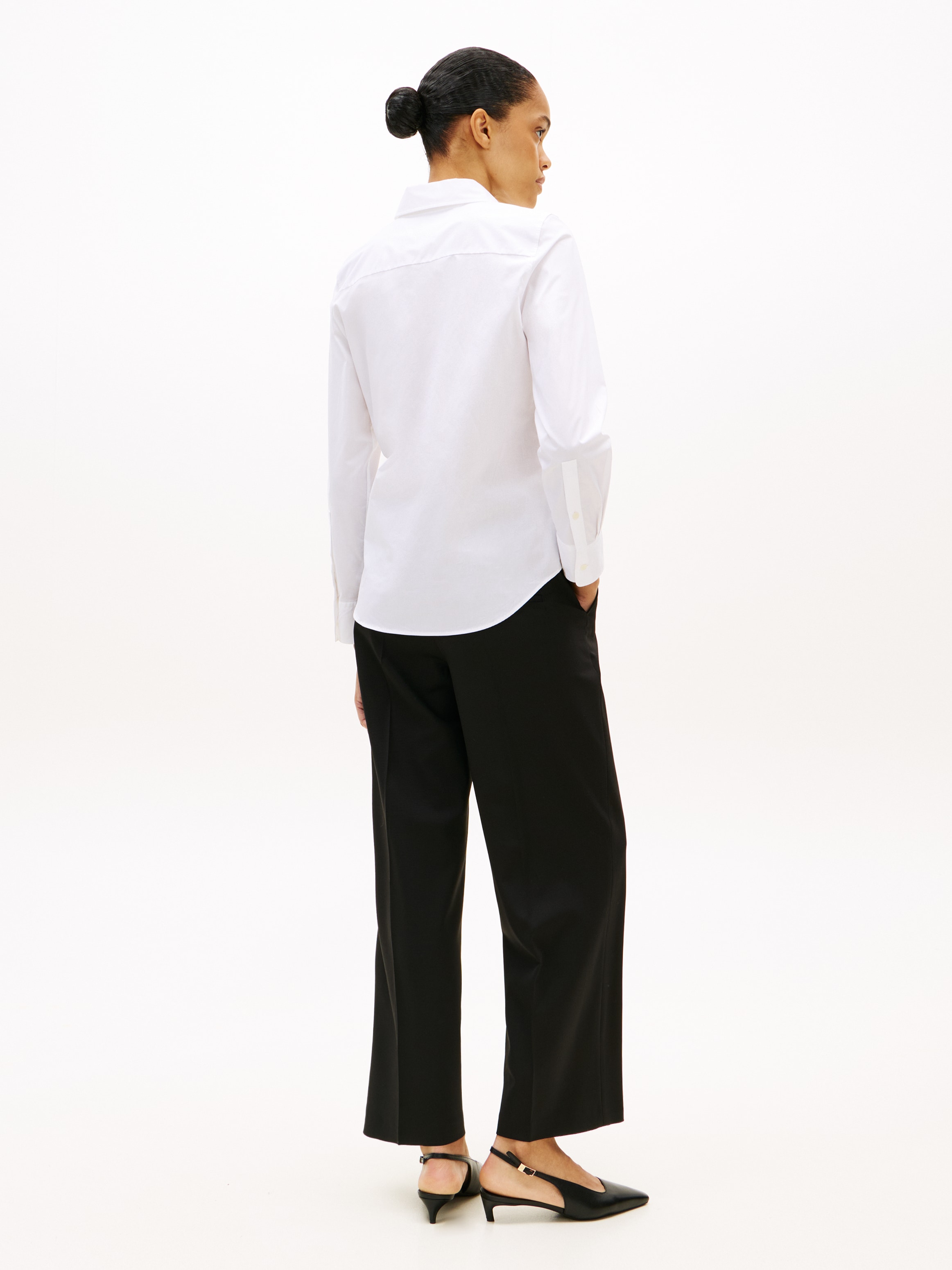 Tommy Hilfiger Blouse chemise »STRETCH REGULAR LS SHIRT« avec logo Tommy Hilfiger brodé, coupe régulière