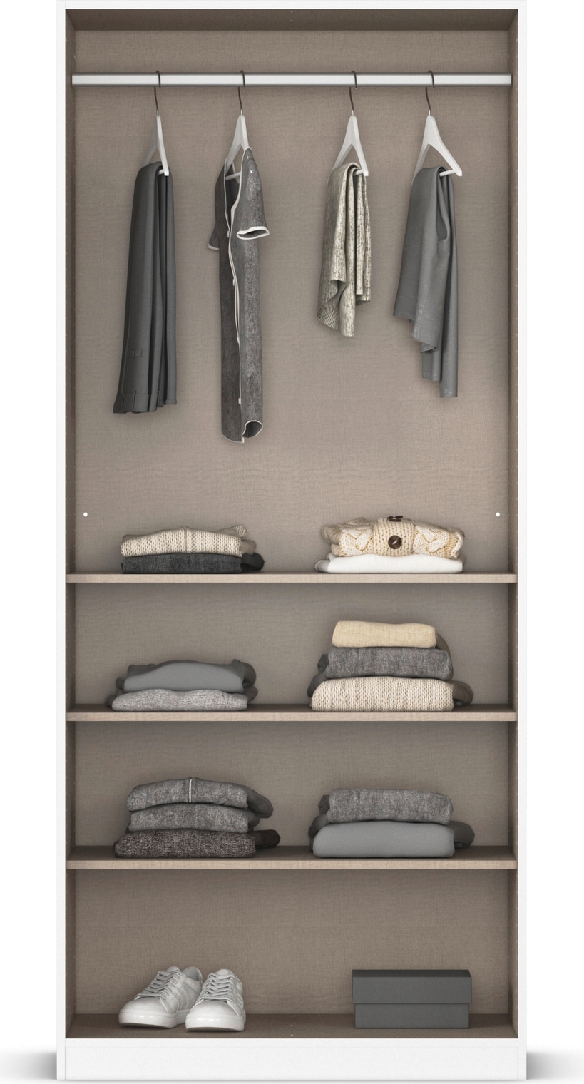GOODproduct Drehtürenschrank »Kleiderschrank Schrank Garderobe AGORDO mit Dekor- oder Hochglanzfront« in zwei Griff-Farben, Breiten 91-405 cm,  durchdachte Innenausstattung, in 8 Breiten und 2 Höhen MADE IN GERMANY