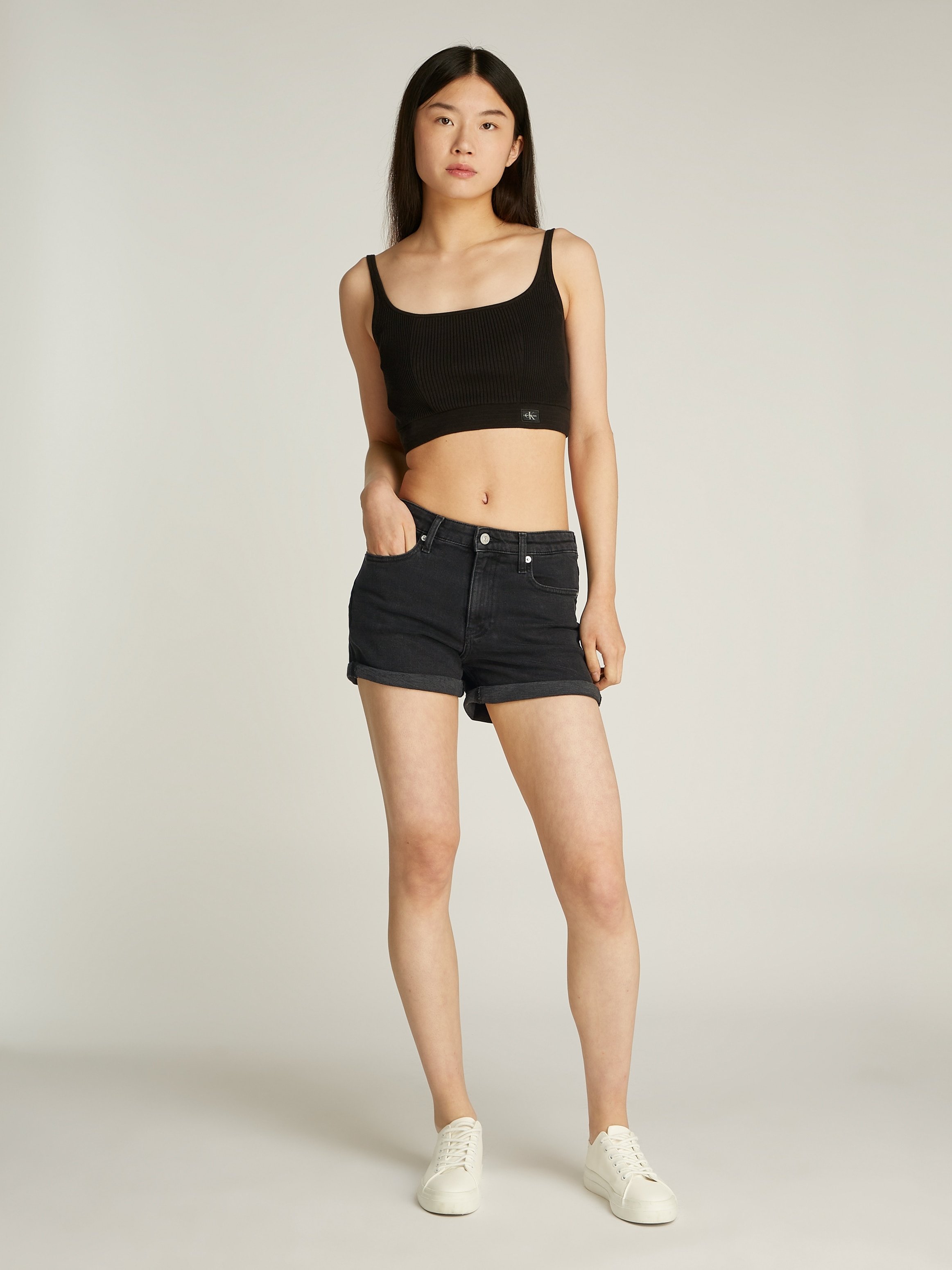 Calvin Klein Jeans Shorts »MID RISE SHORT«  mit Umschlagsaum
