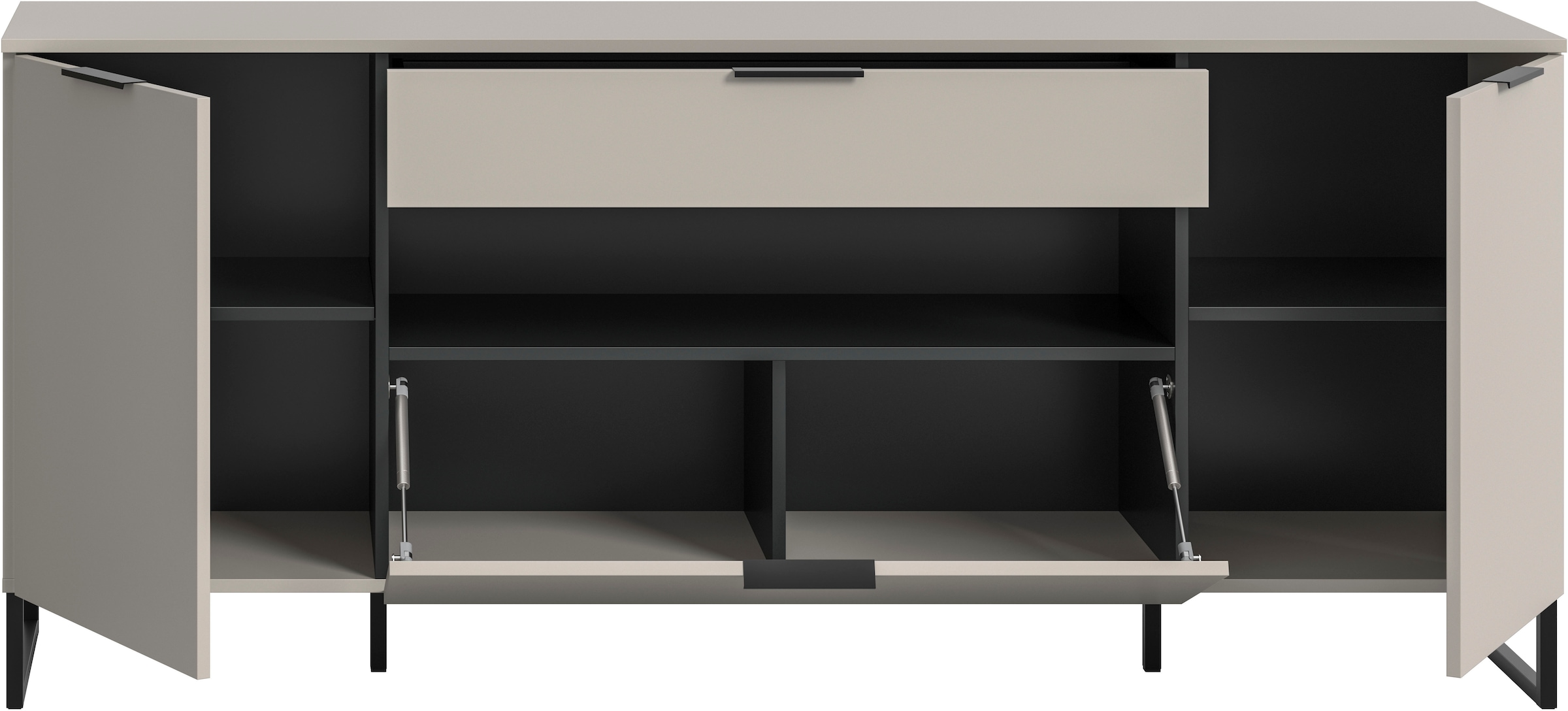 Home affaire Sideboard »ADIO, Breite 185cm, 2 Türen, 1 Schubkasten, 1 Klappe, mit Metall-Kufen« 1 cuis tlg. Highboard, Kommode, Lowboard, Schrank, Wohnzimmerschrank, Anrichte