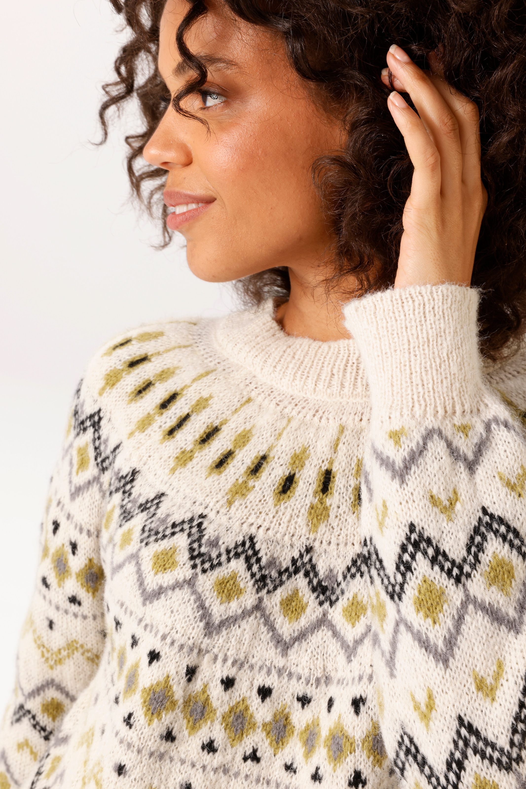 Aniston CASUAL Strickpullover mit trendigem Norweger-Muster - NEUE KOLLEKTION