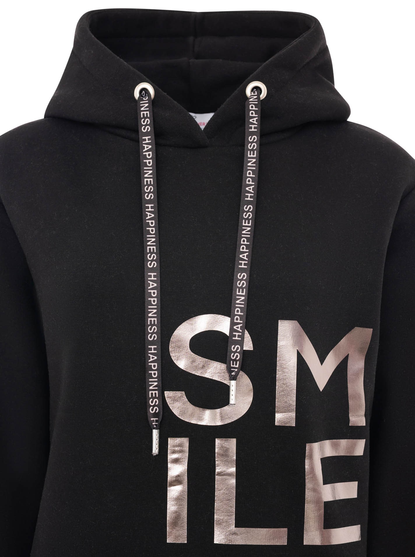 Zwillingsherz Hoodie »"Alissa Shiny"«, glänzender Print, Daumenloch, Kordel, gesticktes Herz am Ärmel
