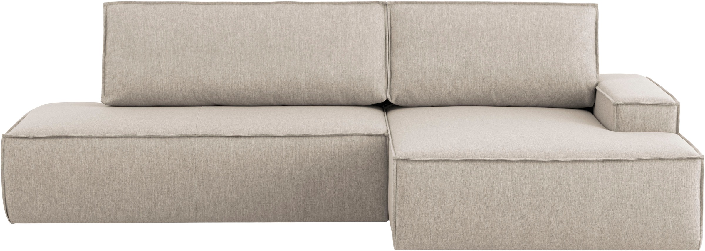 Home affaire Ecksofa »SHERWOOD,  Schlafsofa in L-Form offen (275cm), Cord, Leinenoptik« Schlaffunktion und Bettkasten, Kedernaht, hoher Sitz- & Liegekomfort,