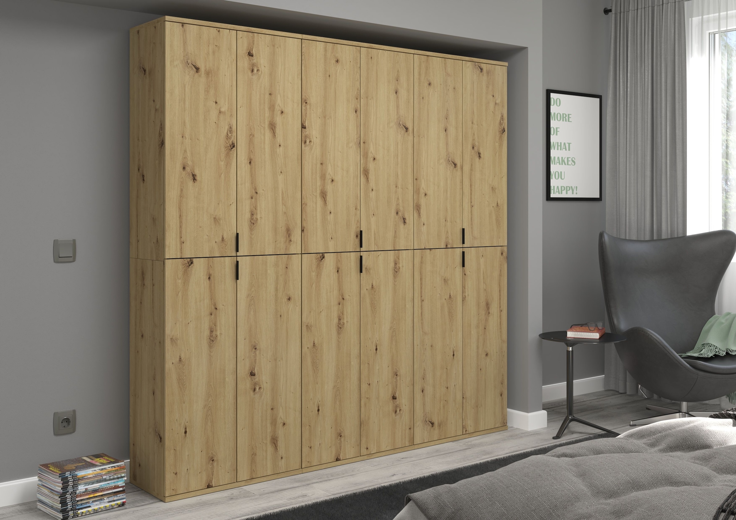 Home affaire Garderoben-Set »Trondheim, Breite 183 cm, best. aus 3 Schränken, 12 Türen, 27 Fächer« Set, 3 Stk. tlg.