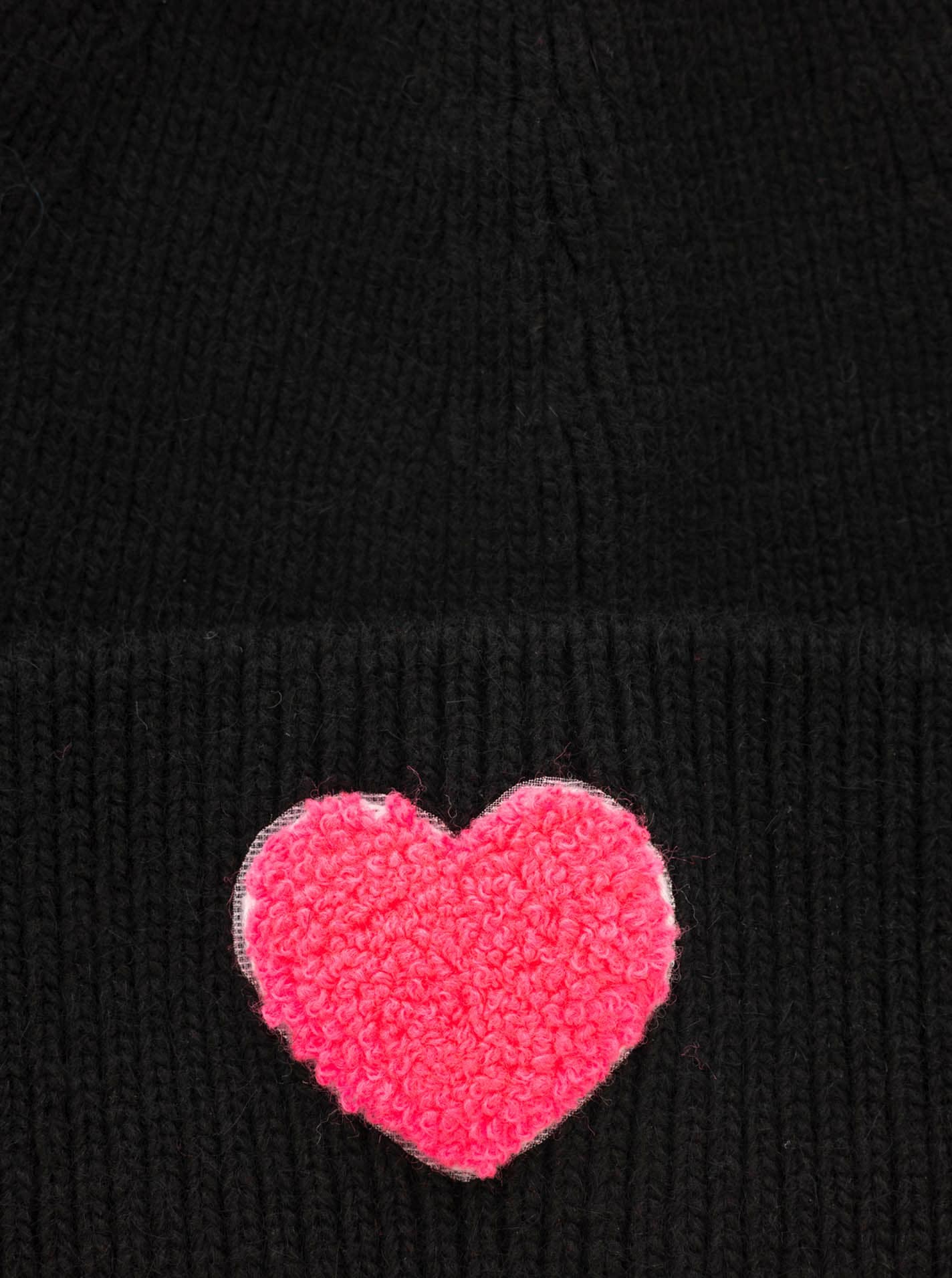 Zwillingsherz Bonnet »"Heart Patch"« Grobstrick, Herzmotiv ,Wollanteil, breiter Umschlag, wärmend,