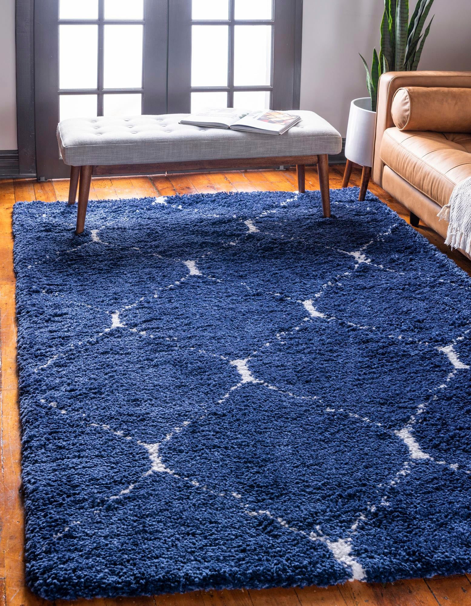 Myflair Möbel & Accessoires Tapis à poils longs »Temara Shag, LAGERRÄUMUNG!« Rectangulaire 51 mm Höhe gewebt, Rauten Design, weich & kuschelig