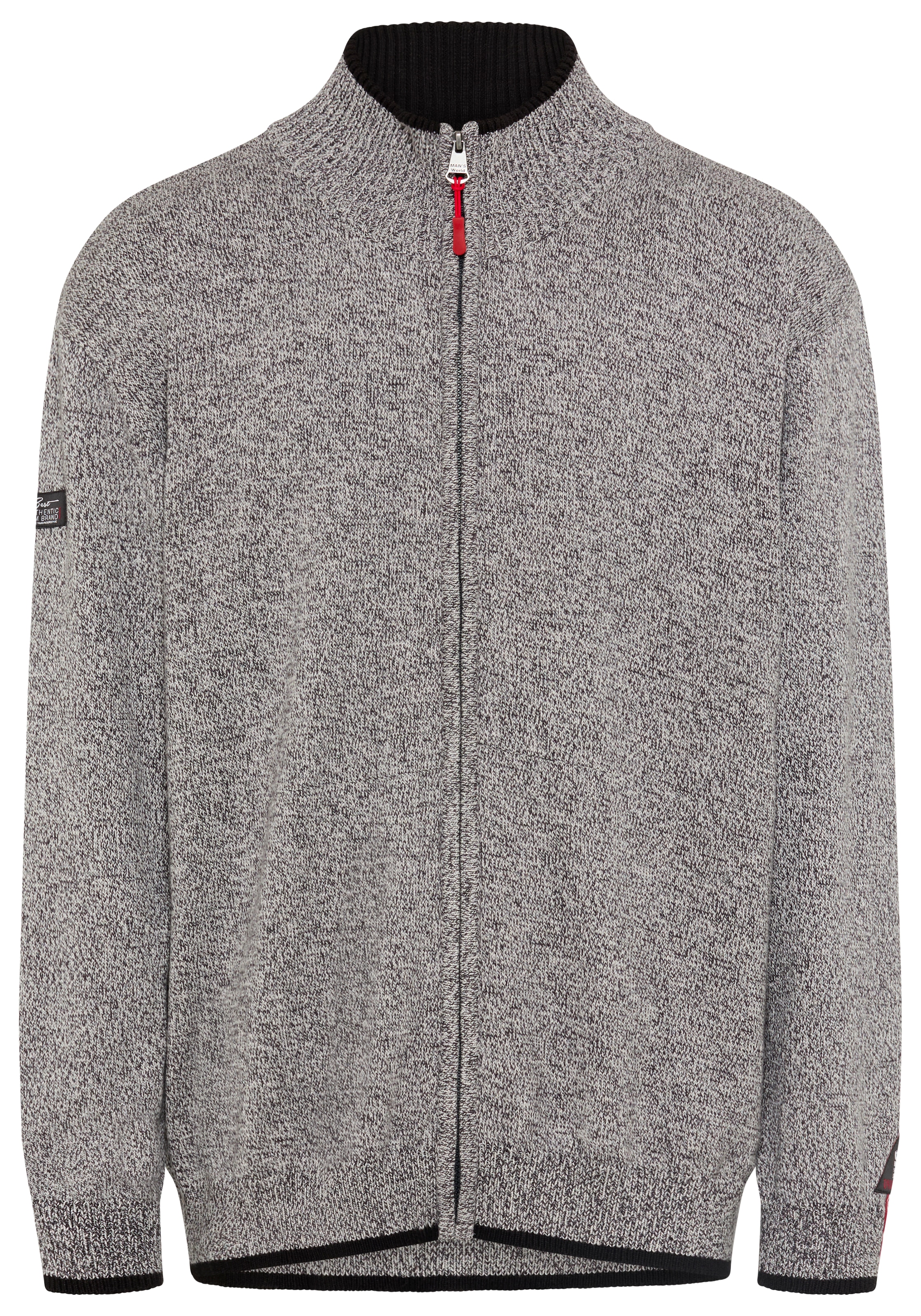 Man's World Plus Strickjacke »auch in Grosse Grössen bis Gr. 7XL« Regular Fit, melierte Optik, mit Stehkragen, mit Reissverschluss