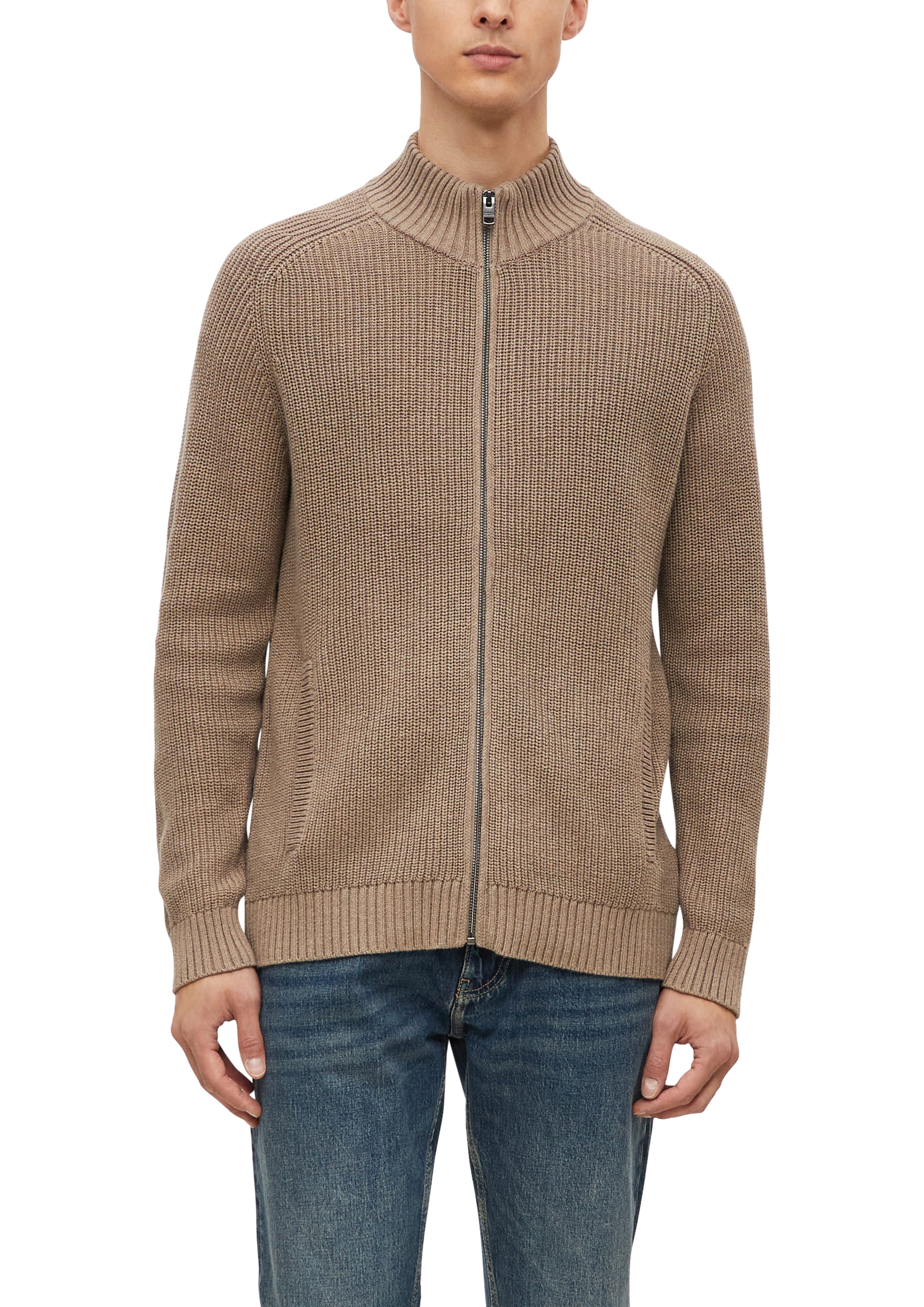s.Oliver Veste en tricot Stehkragen, Rippstrick, Baumwolle