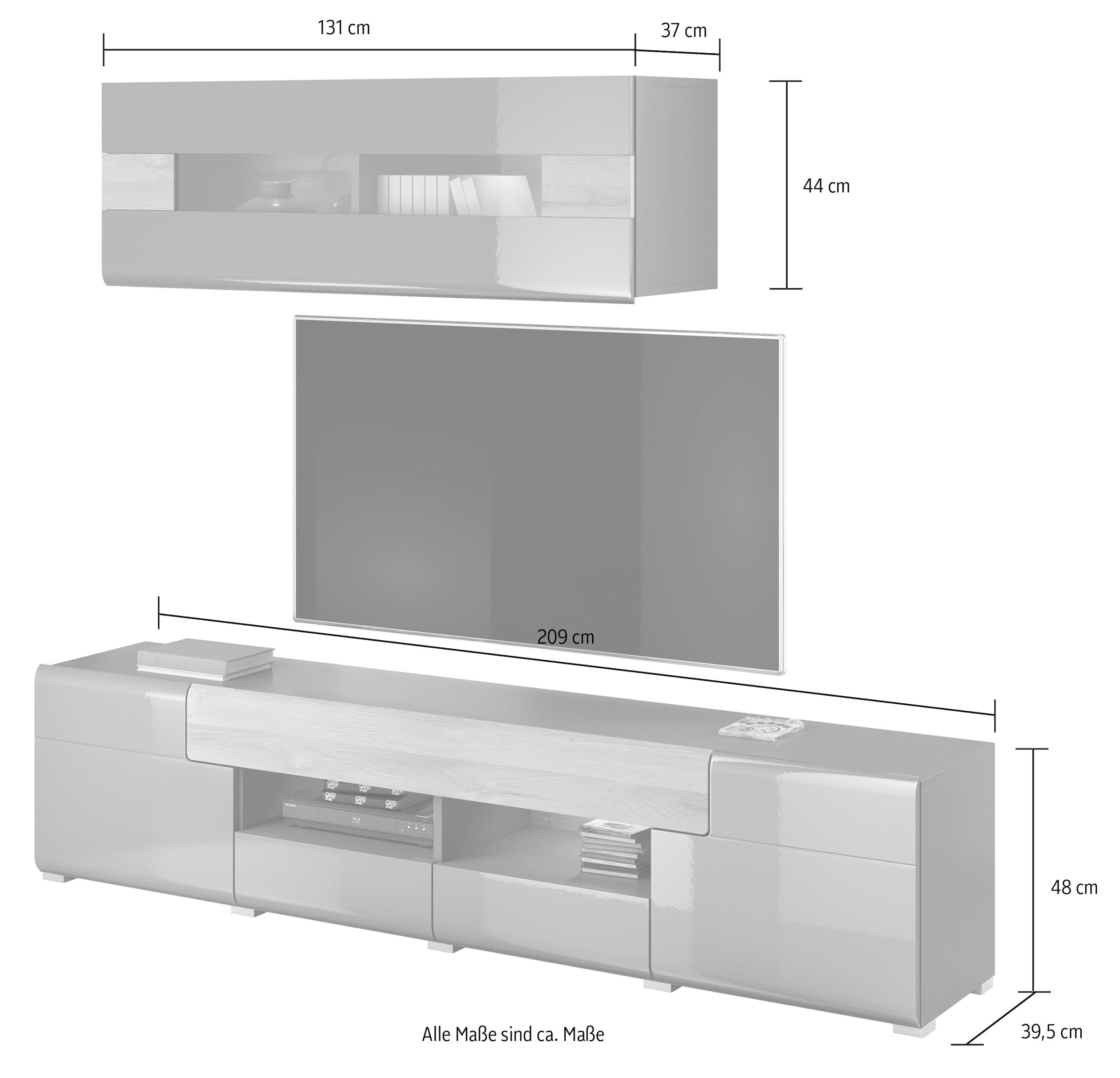 GOODproduct Meuble mural »Toledo« 2 cuis tlg.