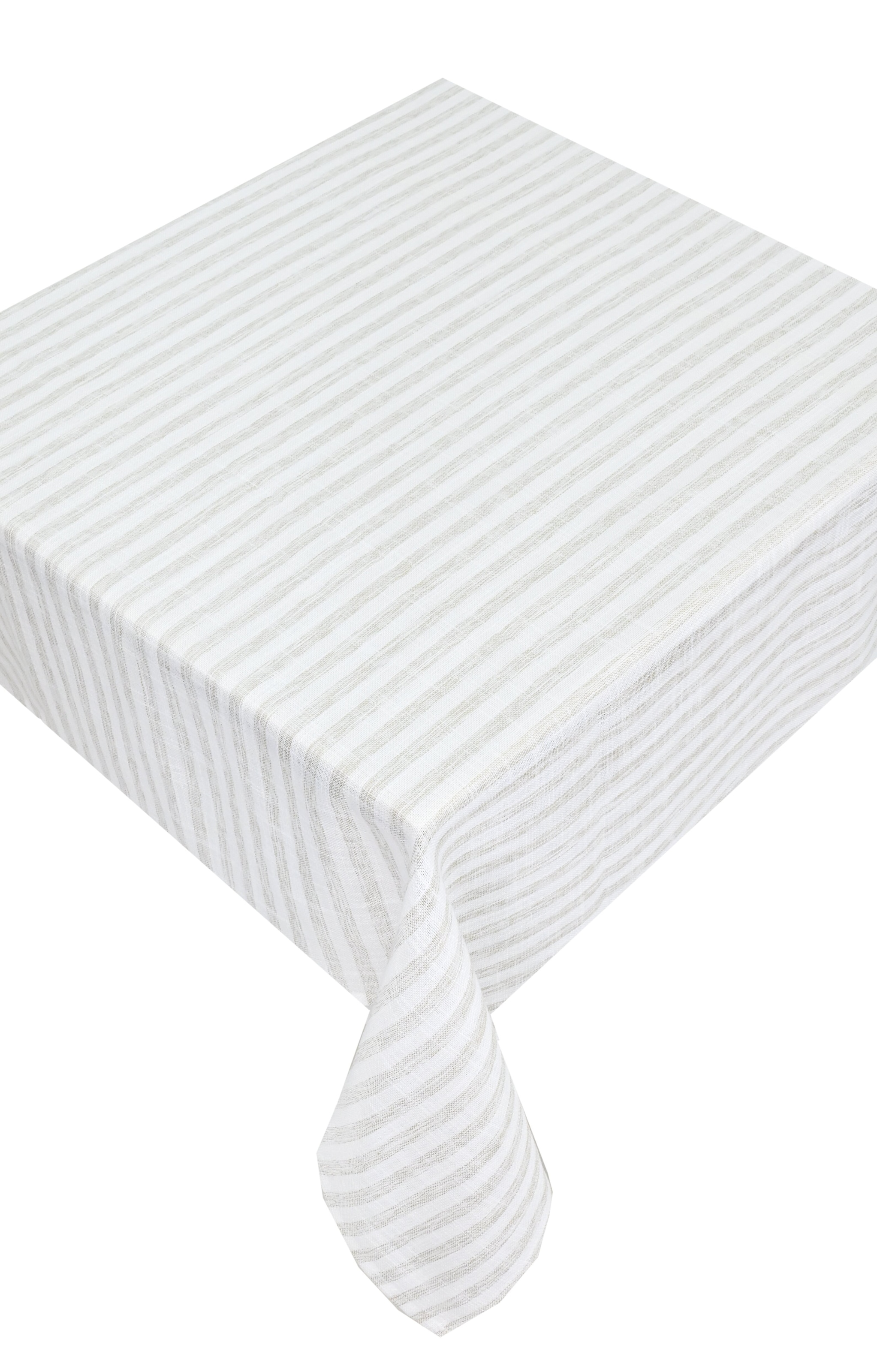GOODproduct Nappe »Marric 1 Stück, halbtransparent, Dekoration,« nappe semi-transparente, aspect lin avec rayures