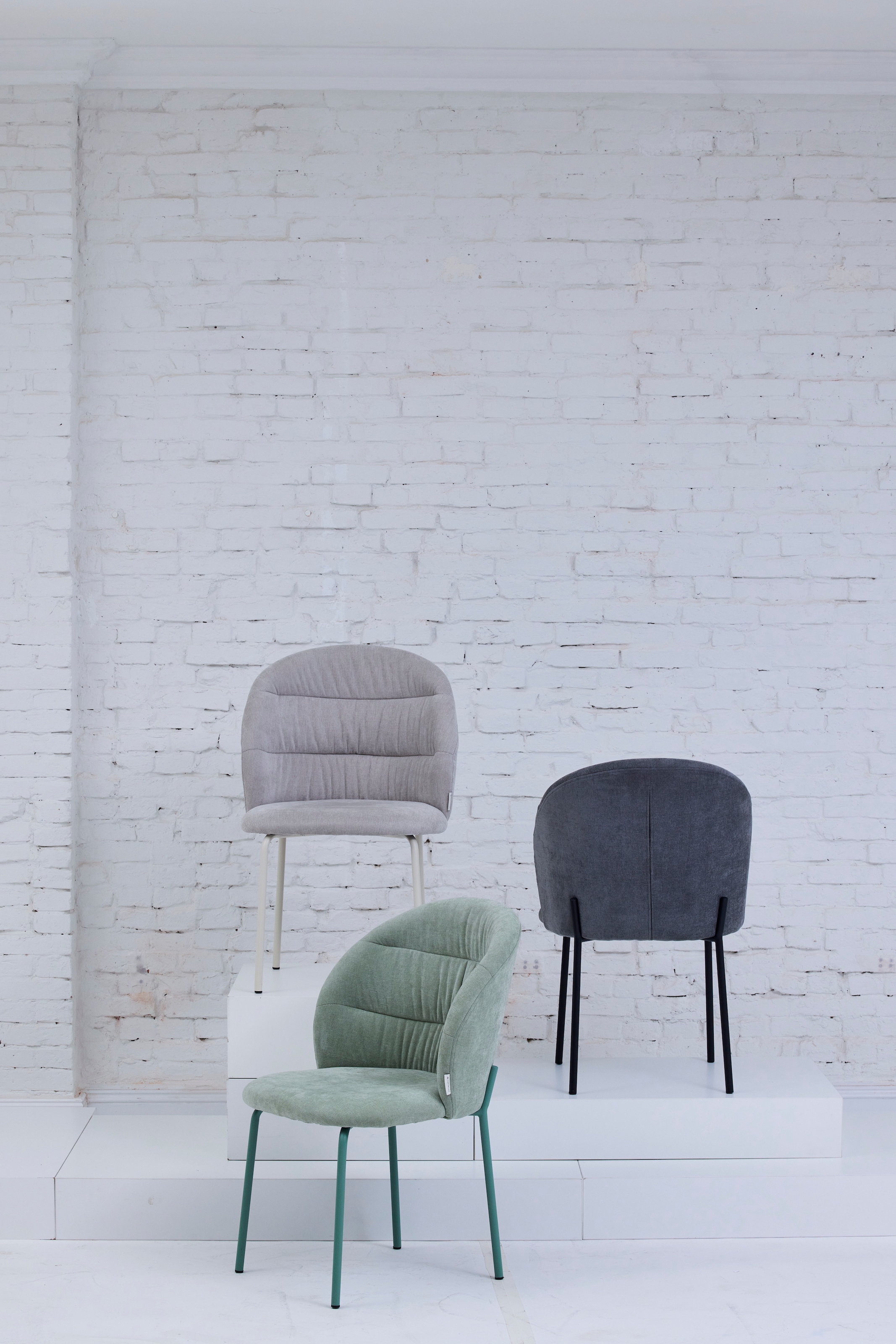 TOM TAILOR HOME Chaise à 4 pieds »LEAF CHAIR« (Set) 2 cuis4-Fussgestell, Raffung in der Rückenlehne