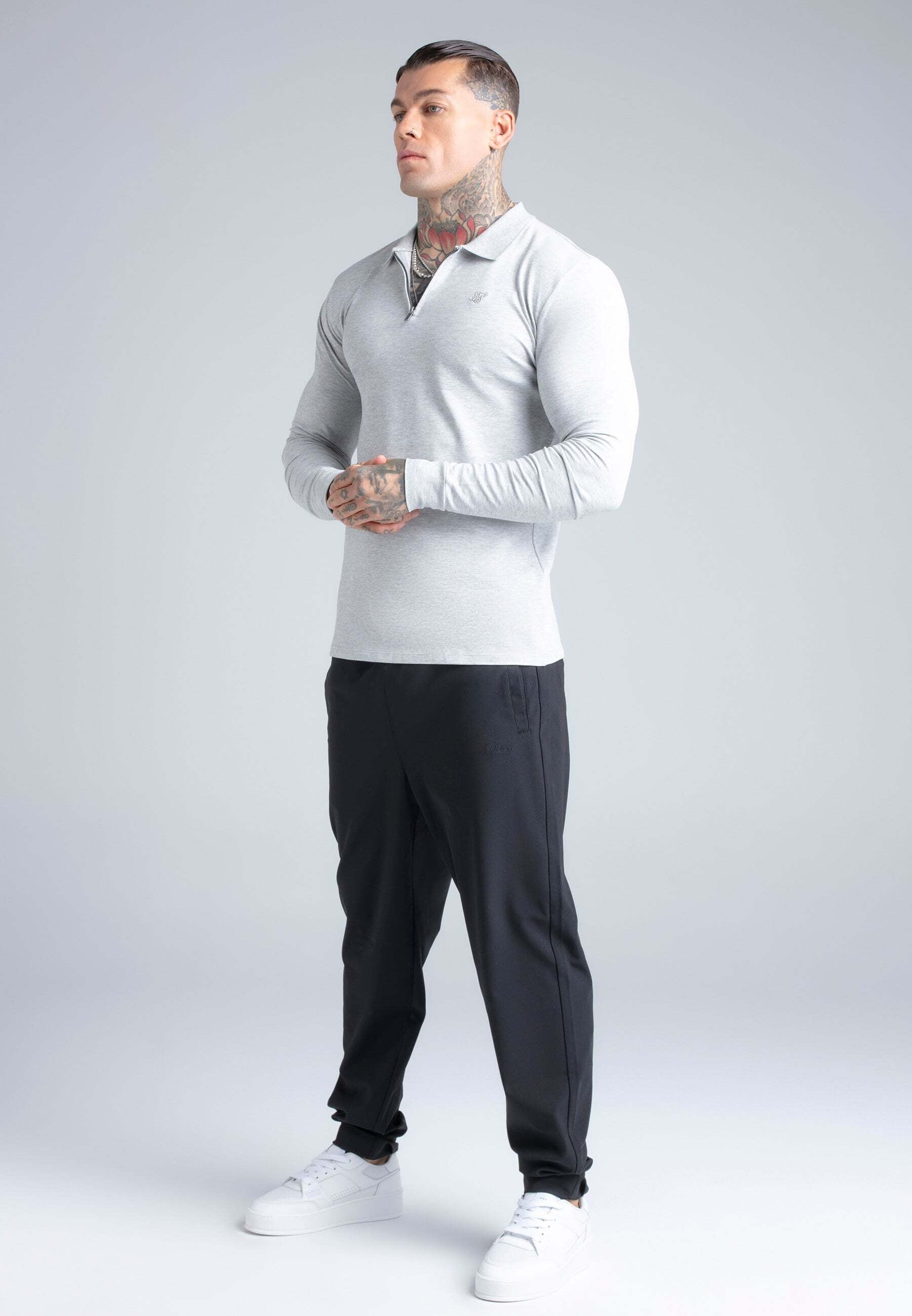 Siksilk Polo à manches longues »Siksilk Langarmpolo Longlseeved Zip«