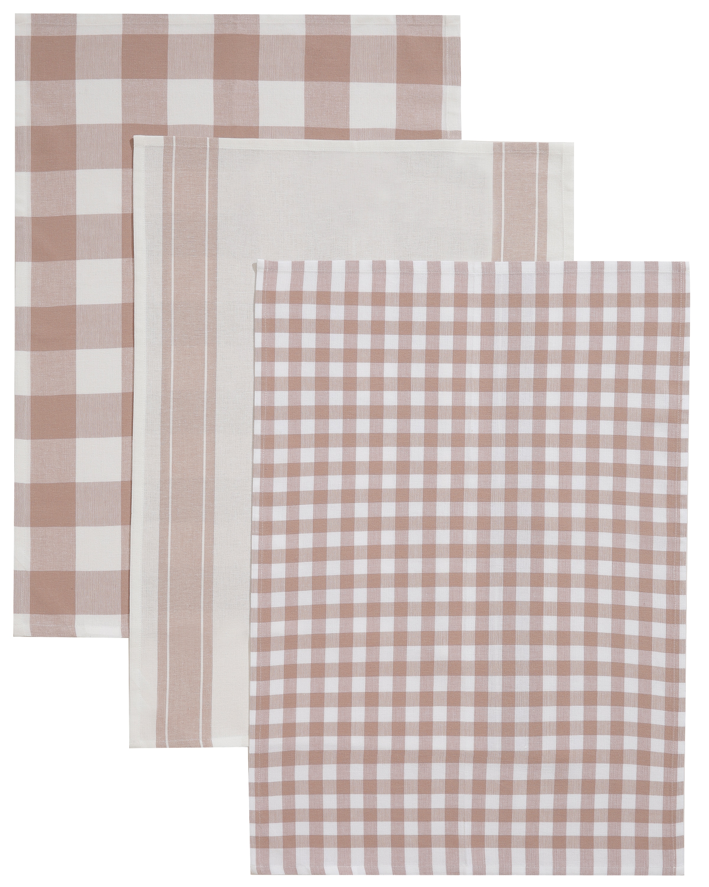 GOODproduct Geschirrtuch »Ravven« 100 % Baumwolle, 65 × 50 cm, 3er-Set, Farbauswahl, Karo, Streifen
