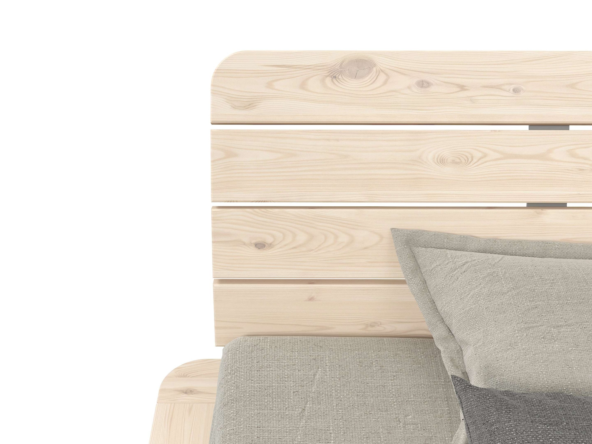 GOODproduct Massivholzbett »Antri, Futonbett, ergonomisch geformtes Kopfteil, stilvolles Design« Rahmen zur Ablage von Smartphone, mit Lattenrost, Bettkasten optional