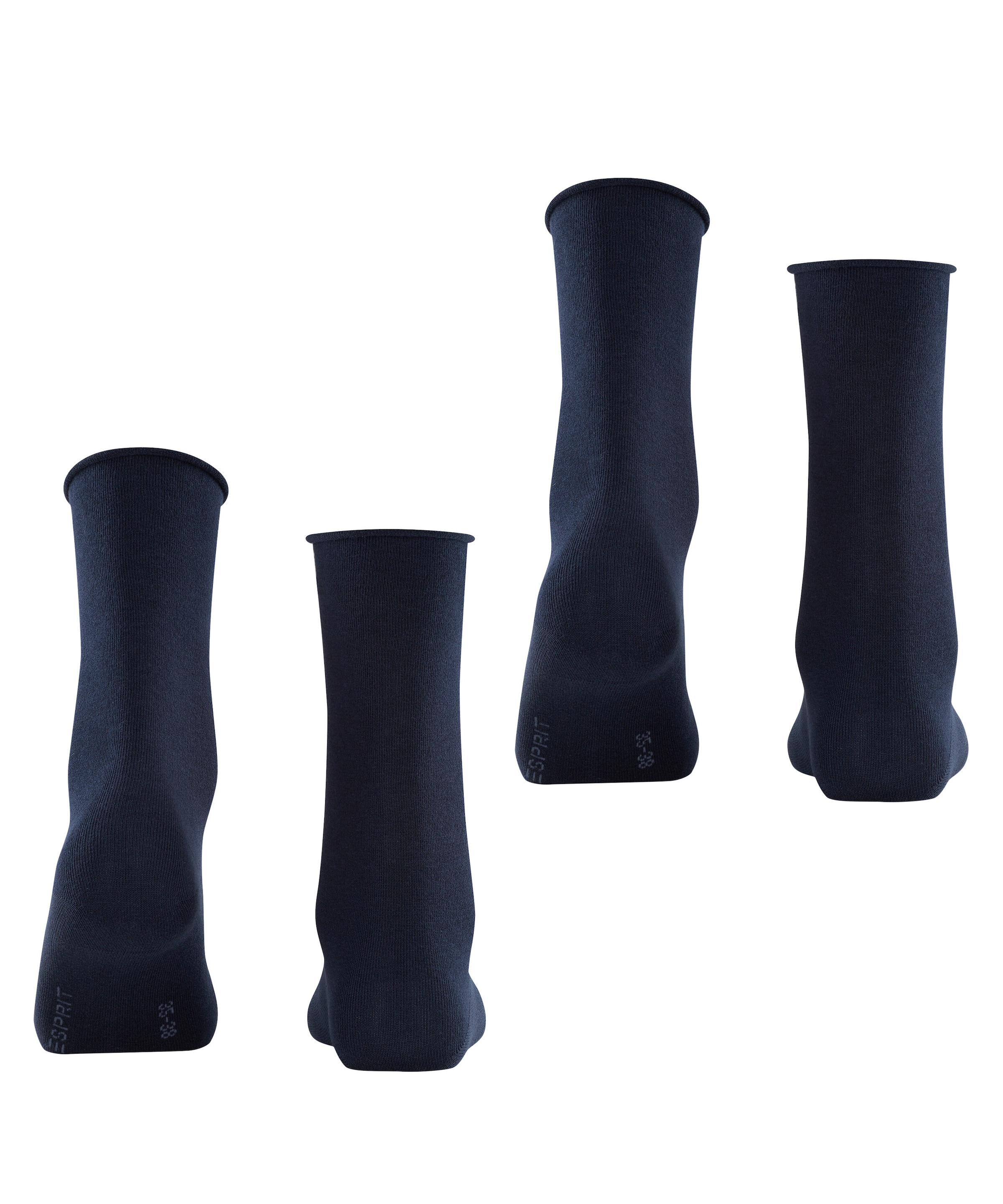 Esprit Chaussettes »Basic Pure« 2 paires, 2 Couple tlg. sans bordure serrante, chaussette basique, chaussettes unies respirantes