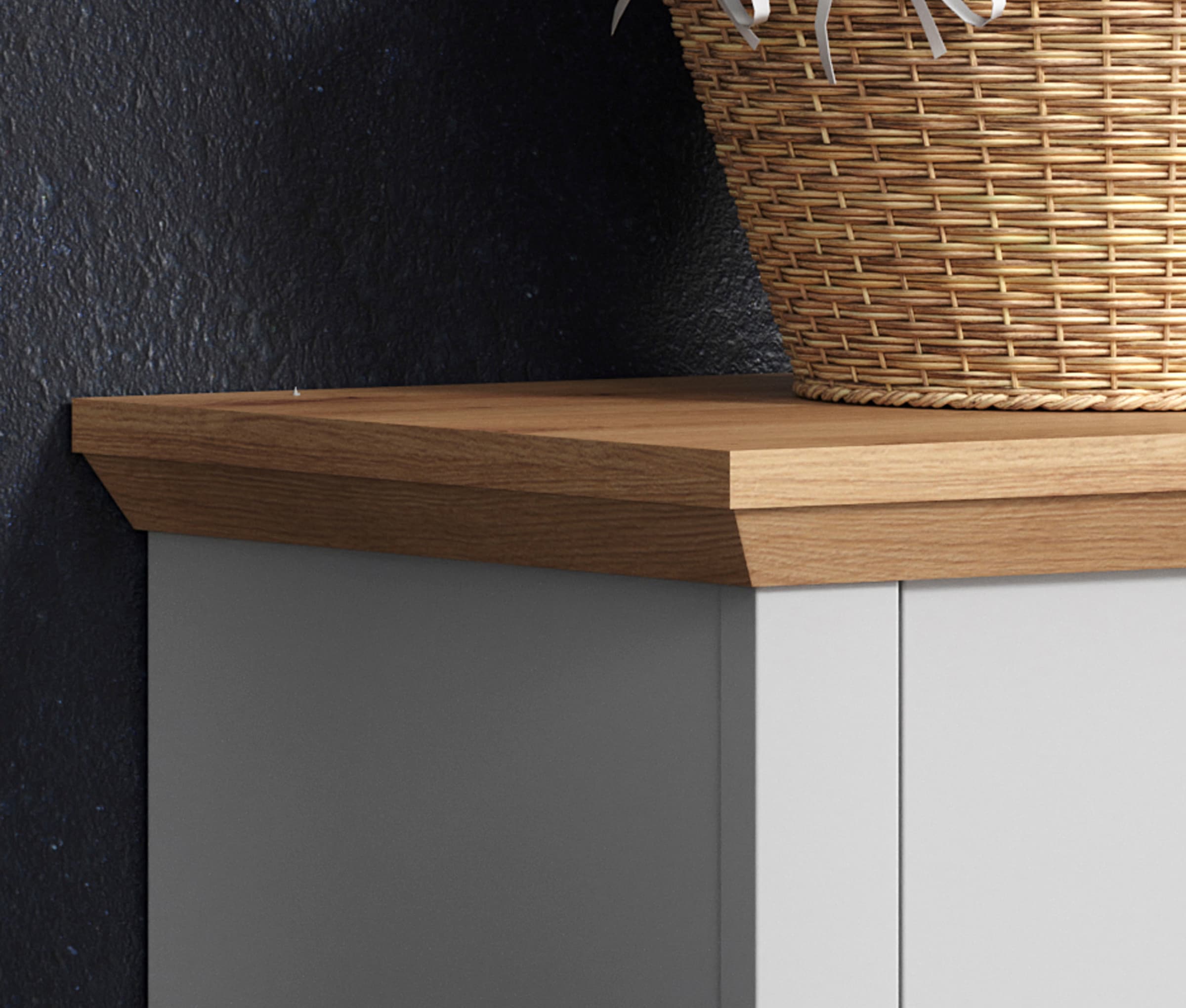 Home affaire Hängeschrank Badschrank mit Muschelgriff im Landhaus-Look - (B/T/H) 46/24/73 cm