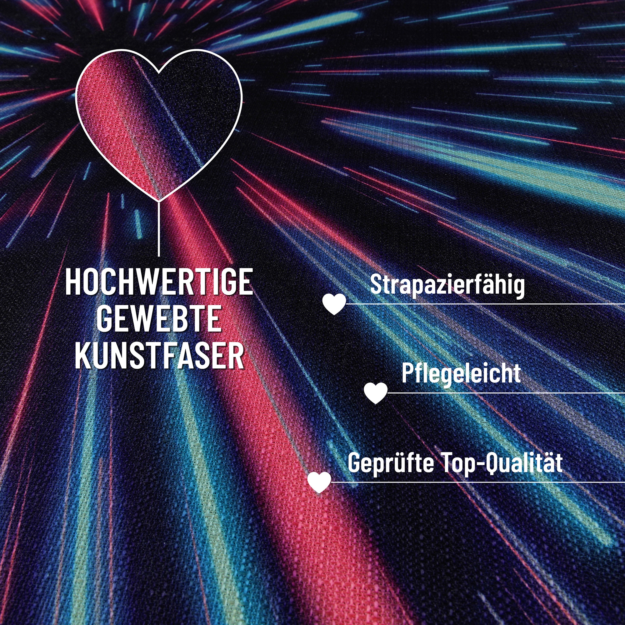 Wecon home Teppich »Neon Horizon« rechteckig 5 mm Höhe Gamer Teppich, gewebt, futuristisch, robust, Gaming Room, rutschfest