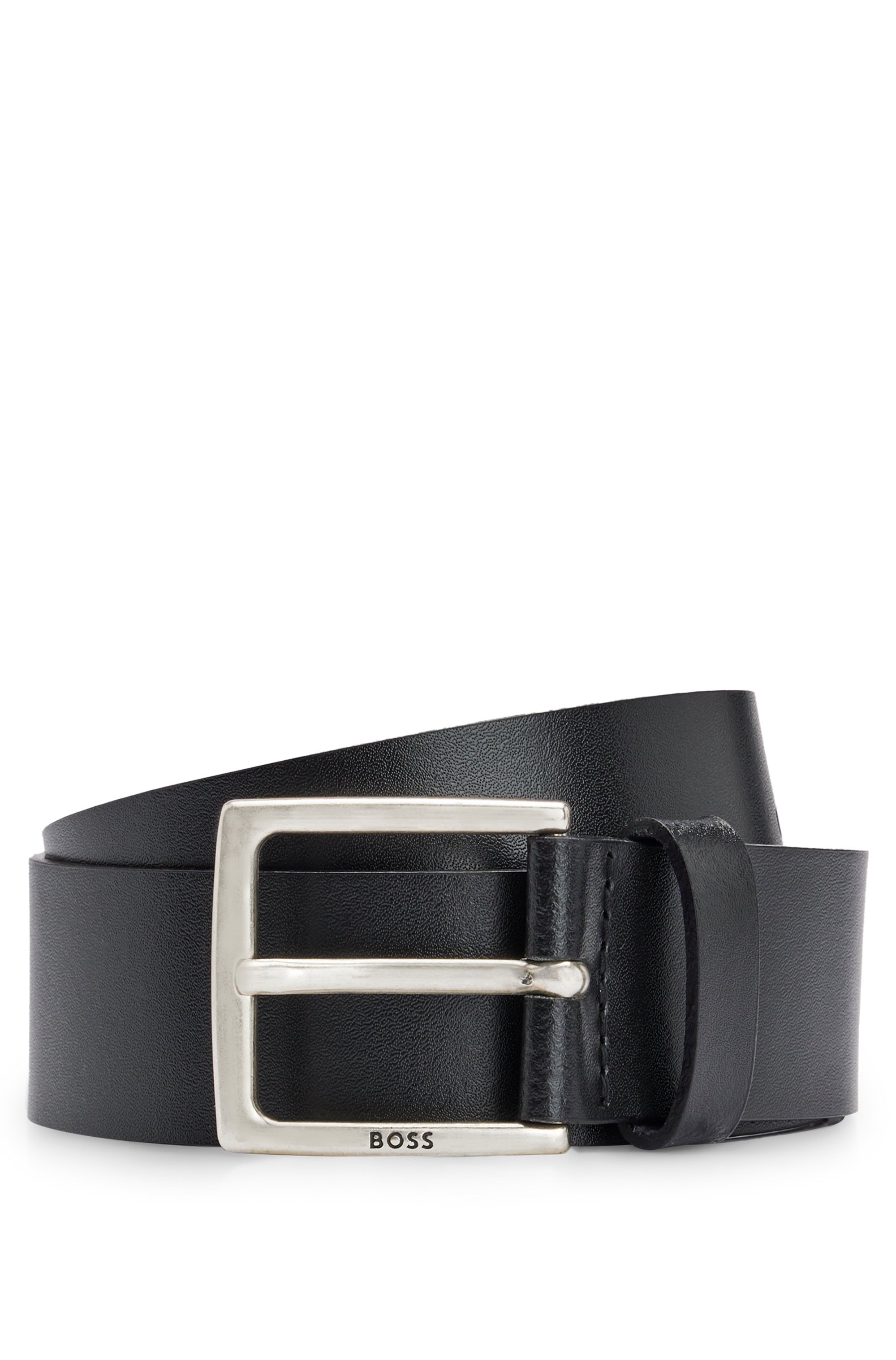 BOSS Ceinture en cuir »Rummi_Sz40« aus italienischem Leder mit Metall-Details in Antik-Optik