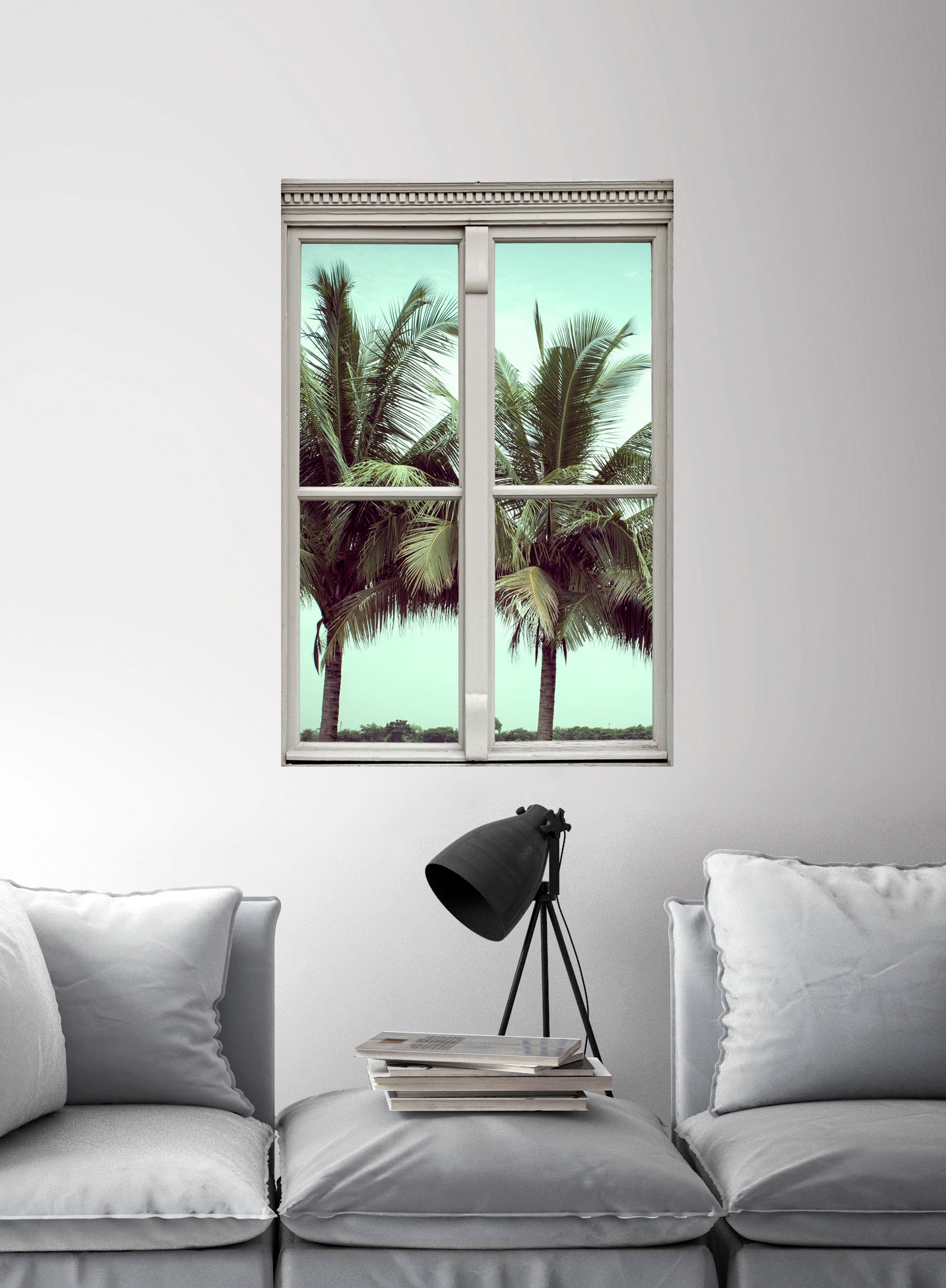 queence Wandsticker »Palmen« Wandsticker, Wandbild, selbstklebend, 3D, Fenster