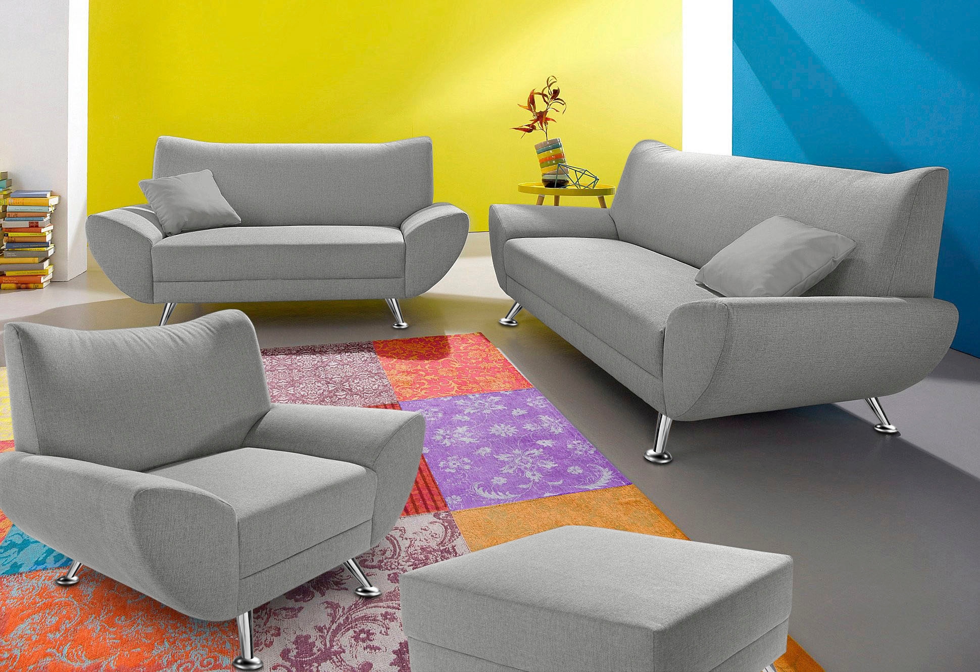 Home affaire Ensemble rembourré »Saltare elegant & komfortabel, , 3-2-1, bequem, Designfuss« 3 cuis tlg.