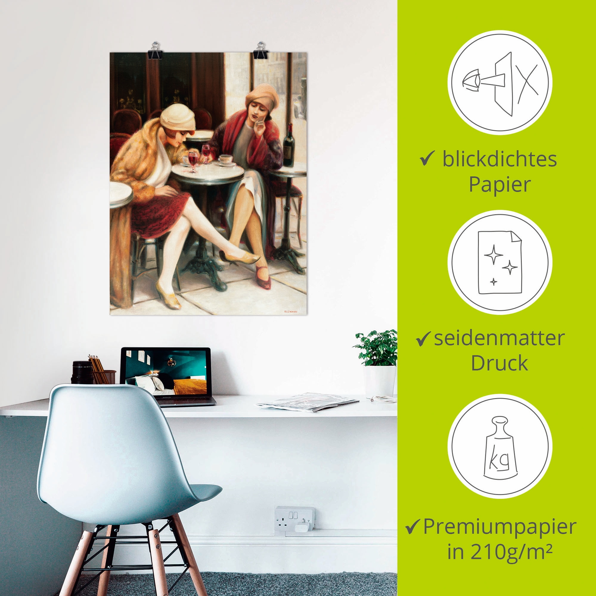 Artland Fresque murale »Cafe II« 1 cuis tlg. als Leinwandbild, Poster in verschied. Grössen