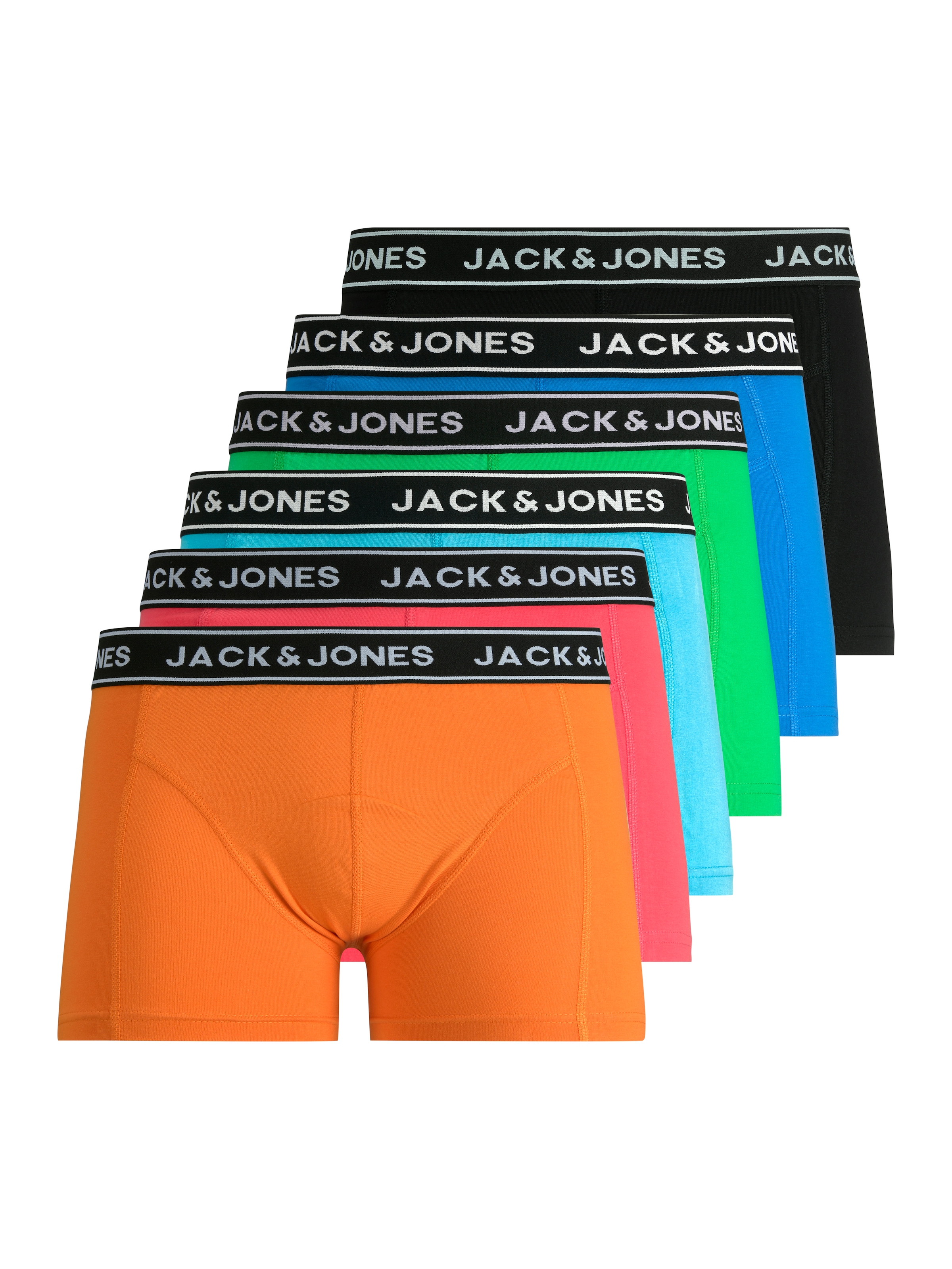 Jack & Jones Tronc »JACCRISP im 6er Pack mit Logobund und Stretchkomfort« Packung, 6 cuis unifarben mit Farbeinsatz, modisch, eng anliegend, Baumwollmischung