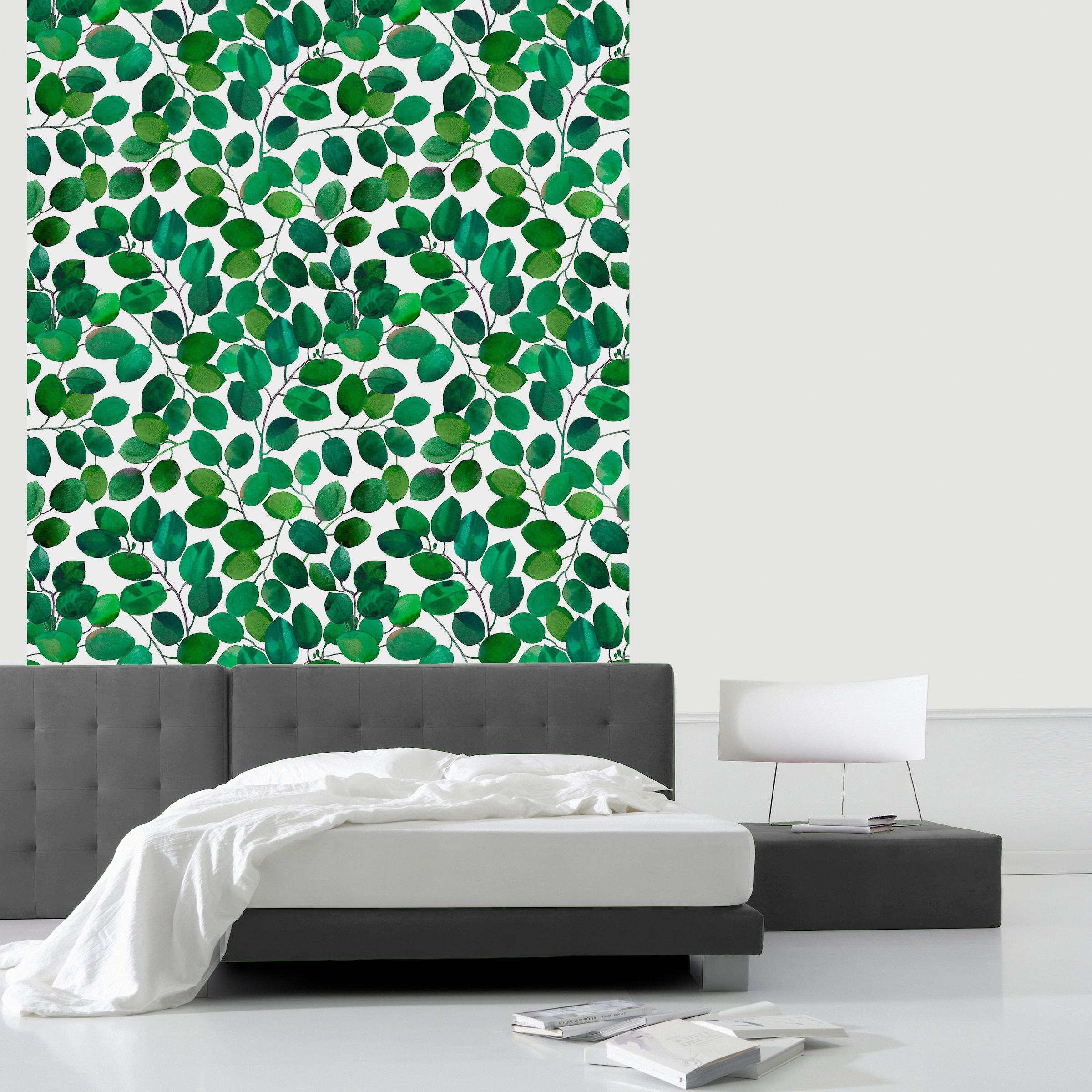 queence Papier peint vinyle »Tropische Blätter-Grün« Motif | botanique | floral | imprimé | naturellement | à motifs lisse 90x250cm, selbstklebend, kinderleichte Anbringung, , Sticker
