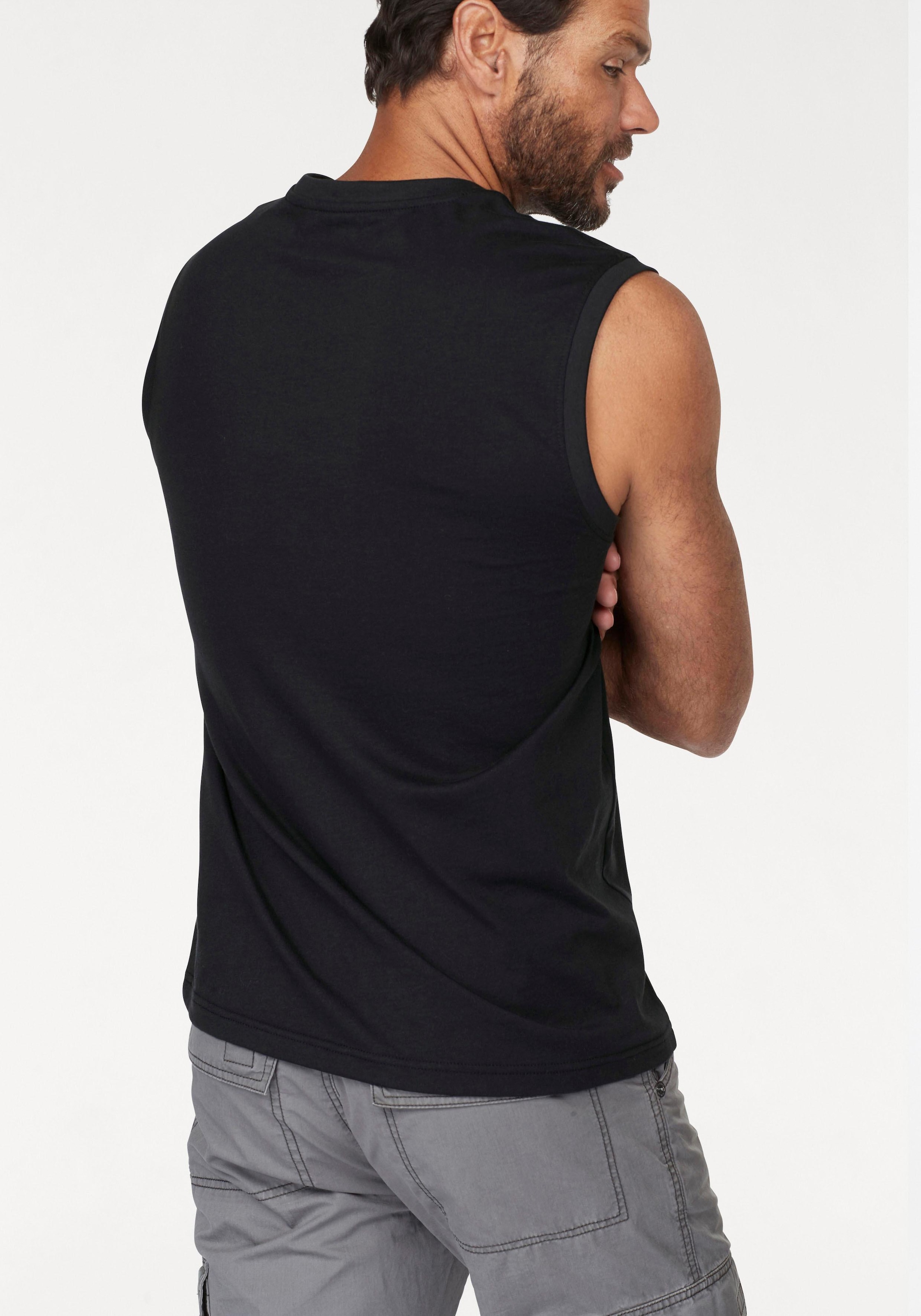 Man's World Muscleshirt 2er-Pack,  ärmellos,  bedruckt,  Rundhalsausschnitt,  aus 100% Baumwolle