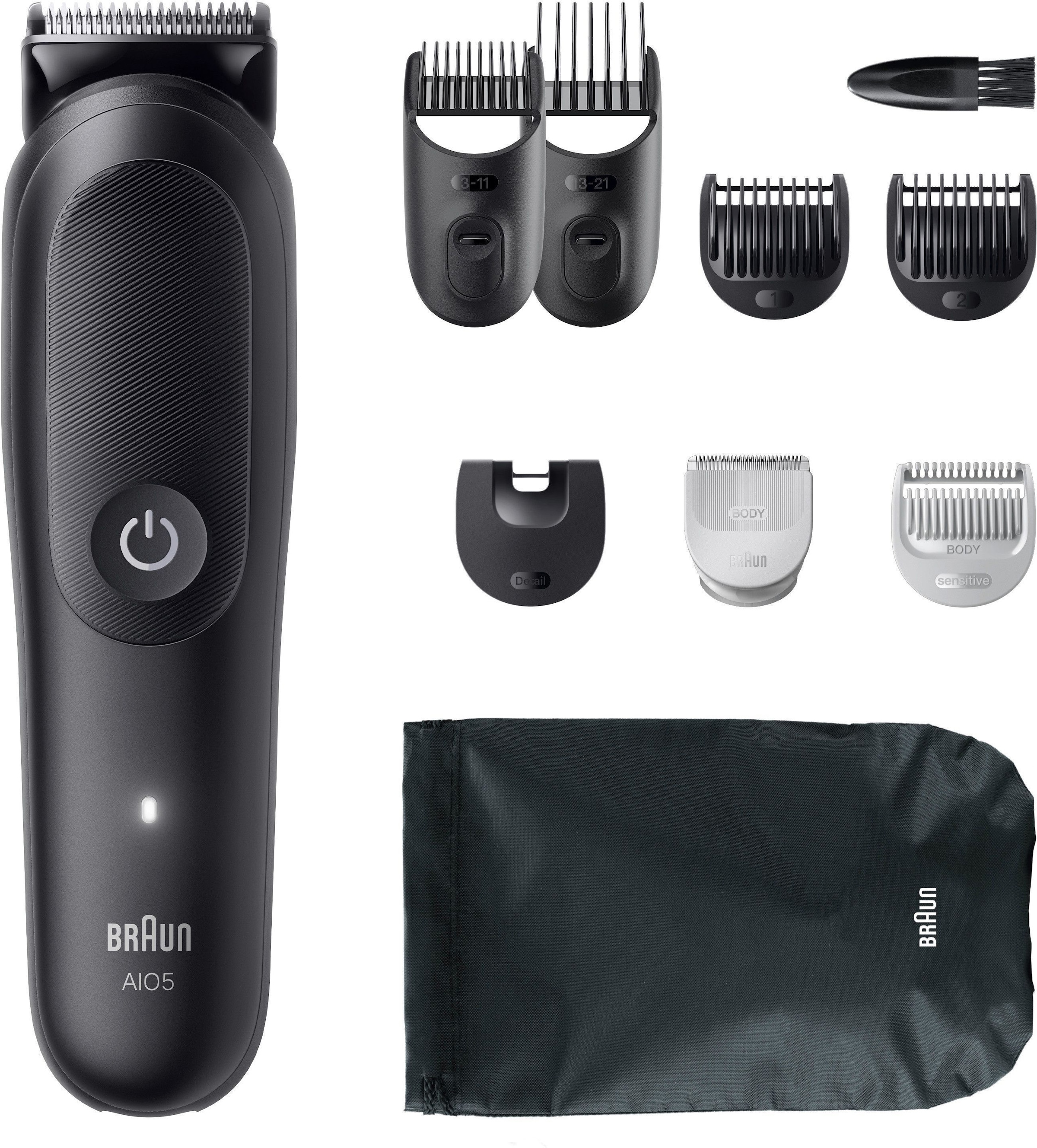 Braun Haarschneider »Braun All-in-One Series 5, 9-in-1 Set« ultrascharfe Klinge, 120 Min Akku, SkinGuard-Technologie