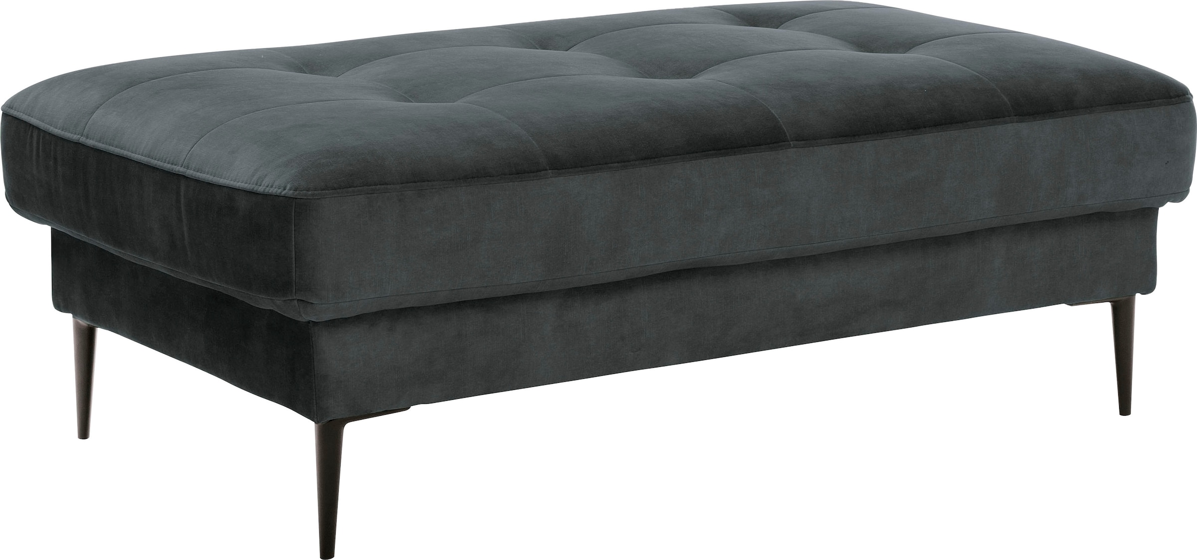 TRENDMANUFAKTUR Tabouret rembourré »Luzi, Polsterhocker, moderner Fusshocker« adapté à la série, pieds métalliques extra hauts, 125 x 42 x 72 cm