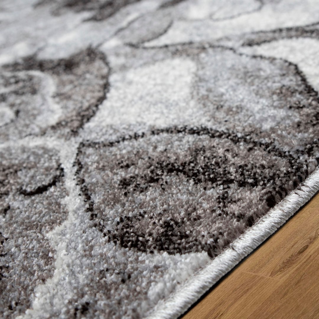 my home Teppich »Almrose« rechteckig 9 mm Höhe mit besonders weichem Flor, Blumen Muster, florales Design, Kurzflor