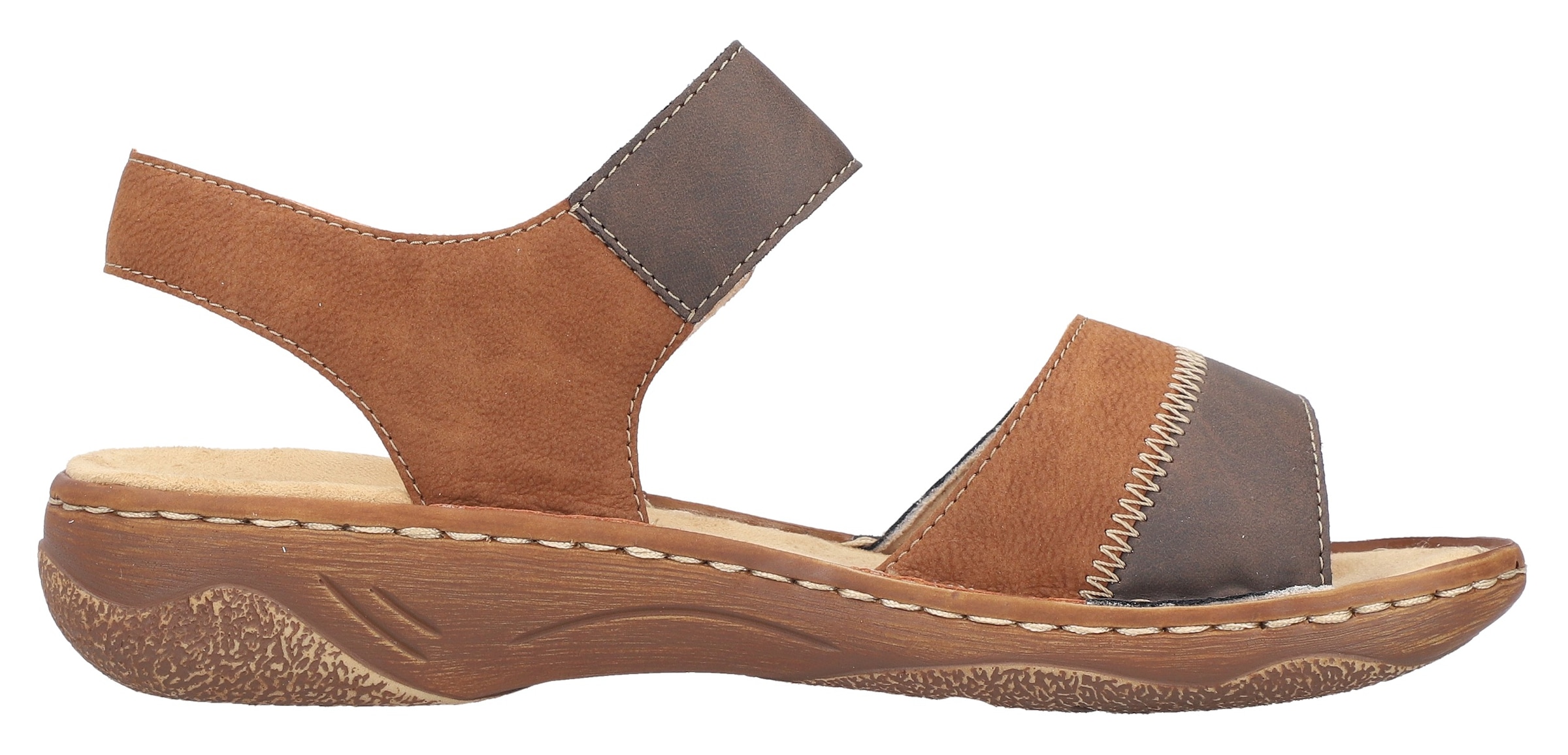 Rieker Sandale  Riemchensandale, Sommerschuh, Sandalette, Klettschuh mit Keilabsatz