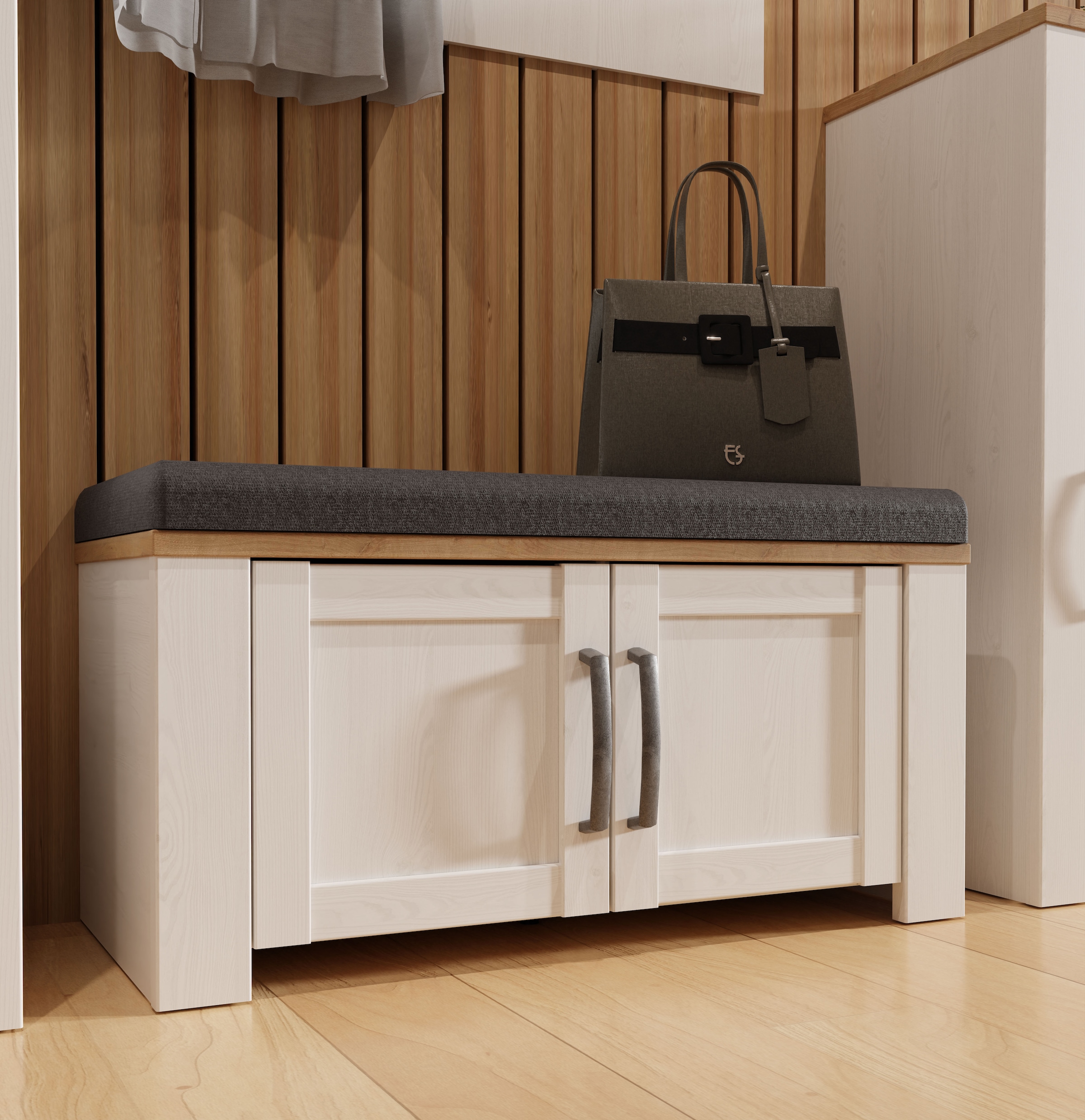 FORTE Banc rembourré »Bohol, Garderobenbank mit Sitzpolster, Stauraum« L/H/P 86,5/45/42cm