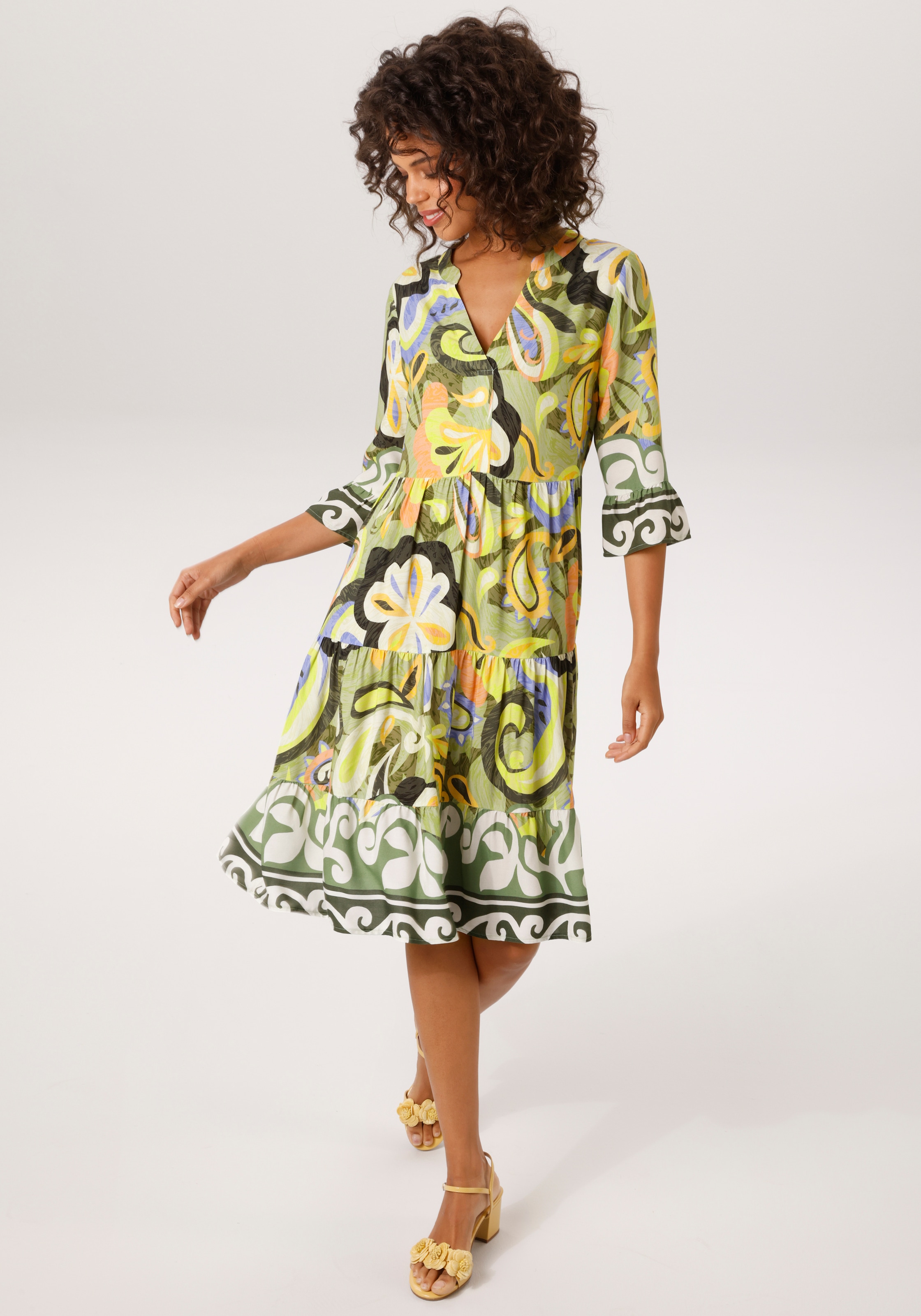 Aniston CASUAL Robe tunique mit farbenfrohen, grossflächigem Paisley-Druck - NEUE KOLLEKETION