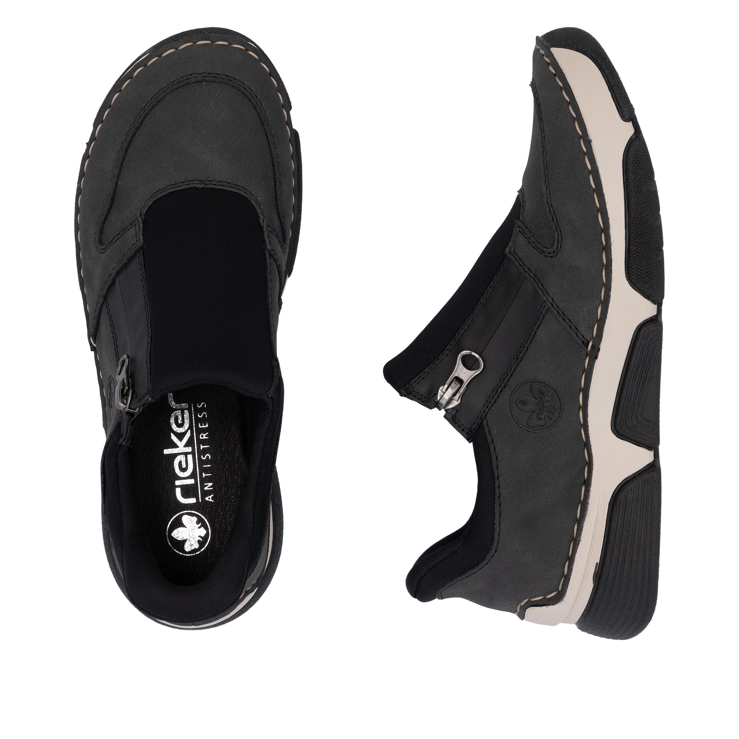 Rieker Baskets slip-on »Ready2GO«  chaussure basse, sneaker décontracté avec fermeture éclair latérale