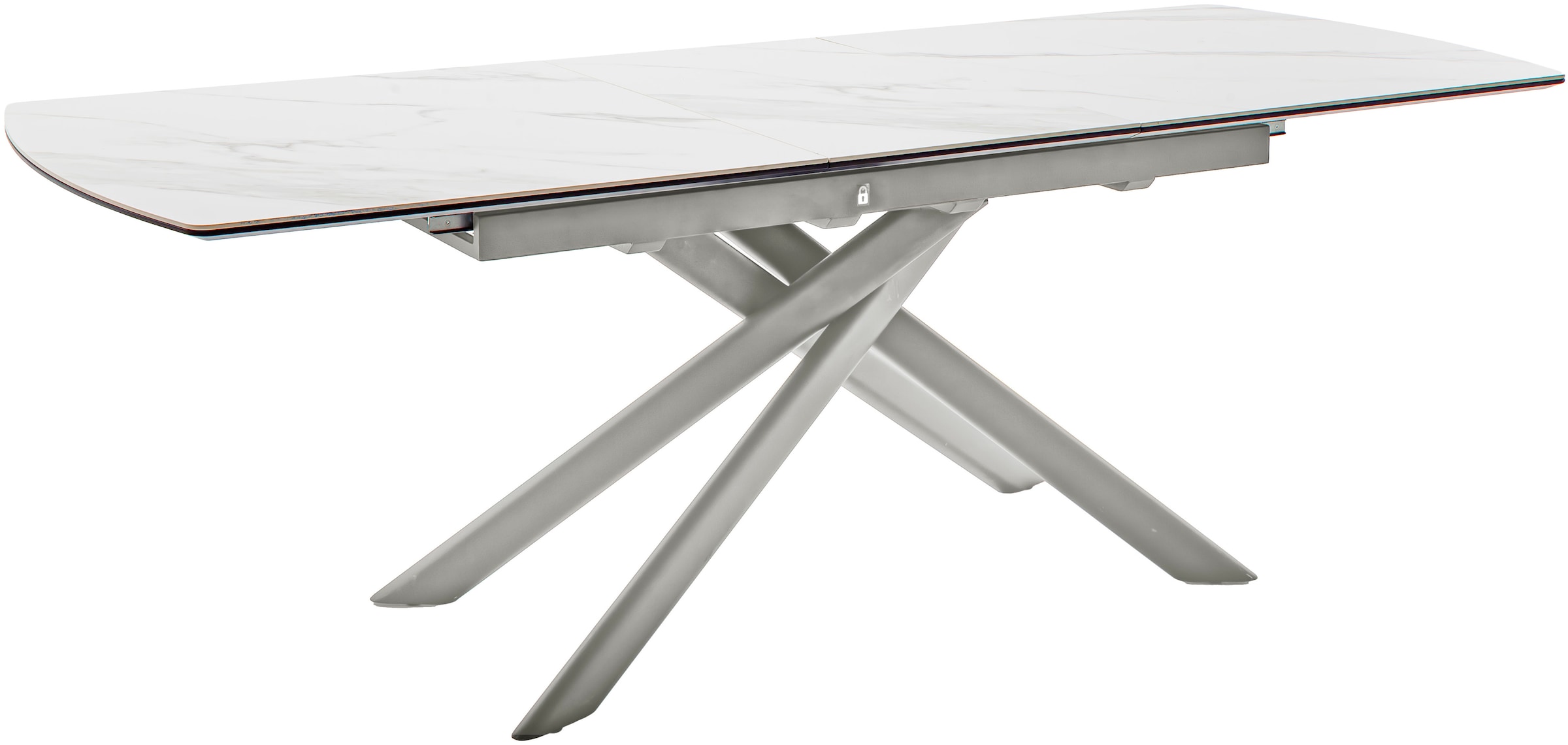 MCA furniture Table de salle à manger »VANINO Auszugtisch 180-230 cm marmoriert« 1 cuis tlg. Keramik,Edelstahl,Synchronauszug,ausziehbar,8-10 Personen