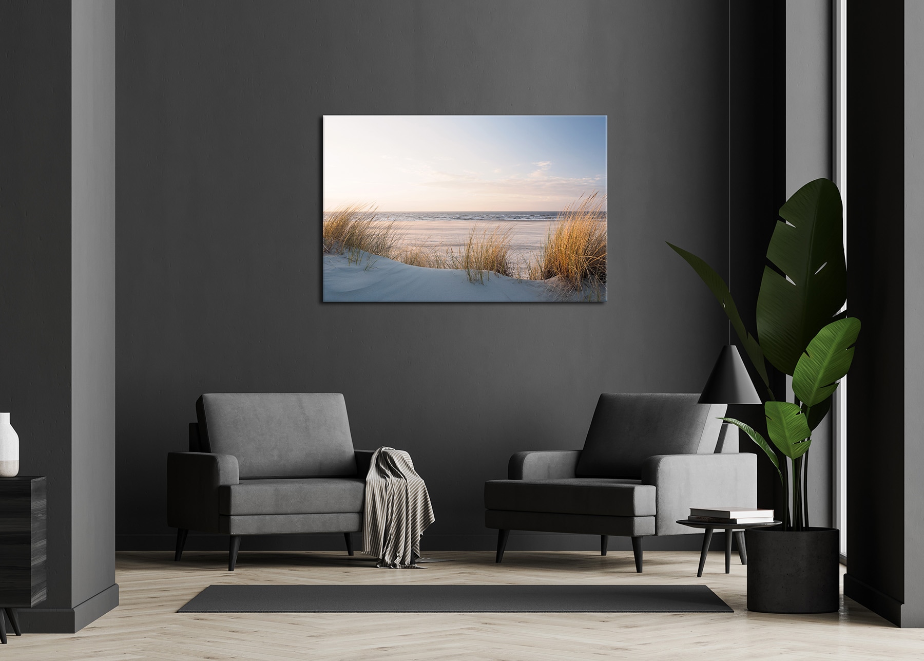 Bönninghoff Leinwandbild »Wandbild DÜNEN, STRAND UND MEER 78x118 cm – Leinwandbild Keilrahmen« Düne | Strand 1 Stk. tlg. auf Keilrahmen gespannt