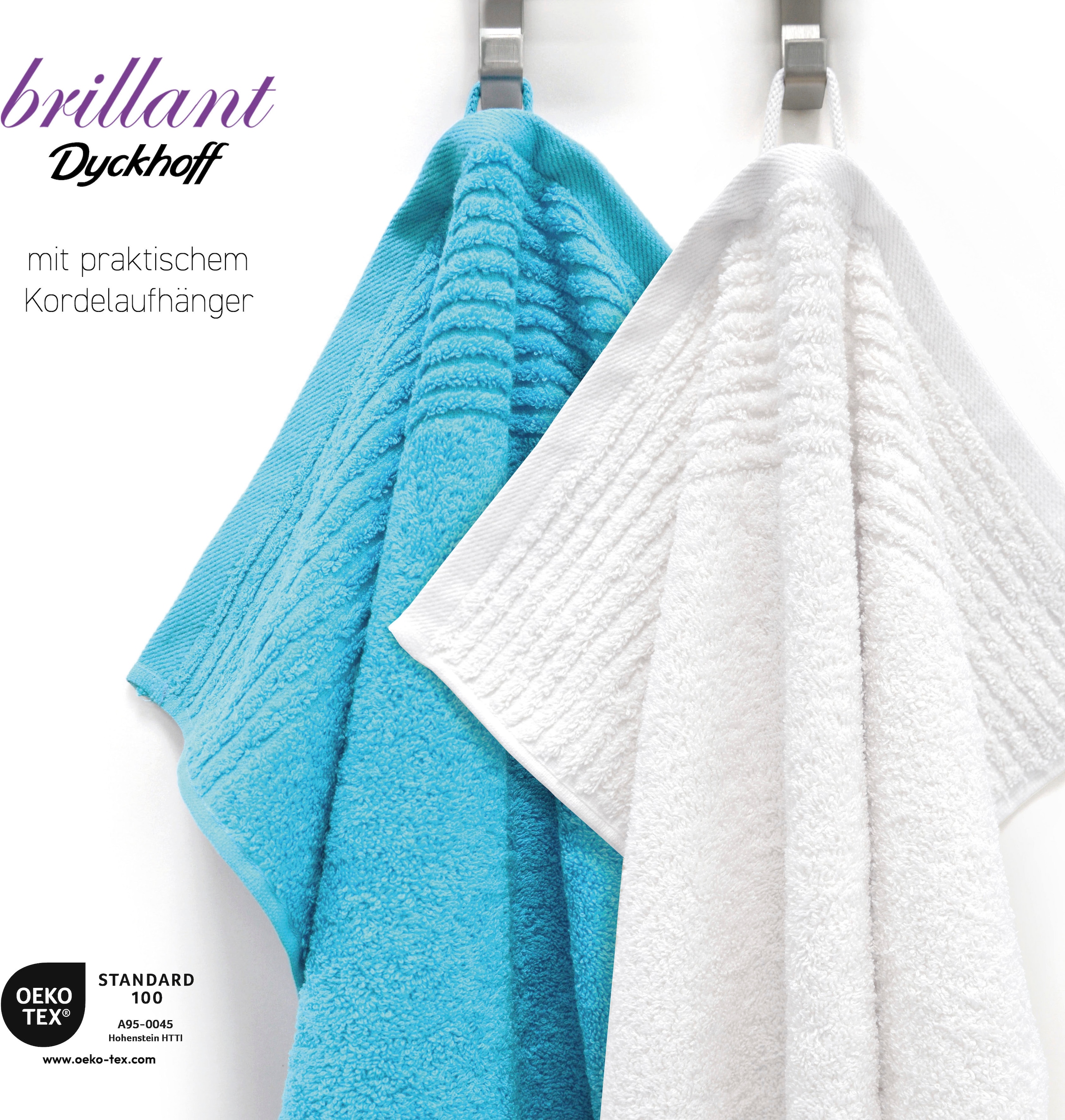 Dyckhoff Handtuch Set »Brillant« Set 6 Stk. Walkfrottee mit Streifenbordüre;4 Handtücher (50x100cm), 2 Duschtücher (70x140cm)