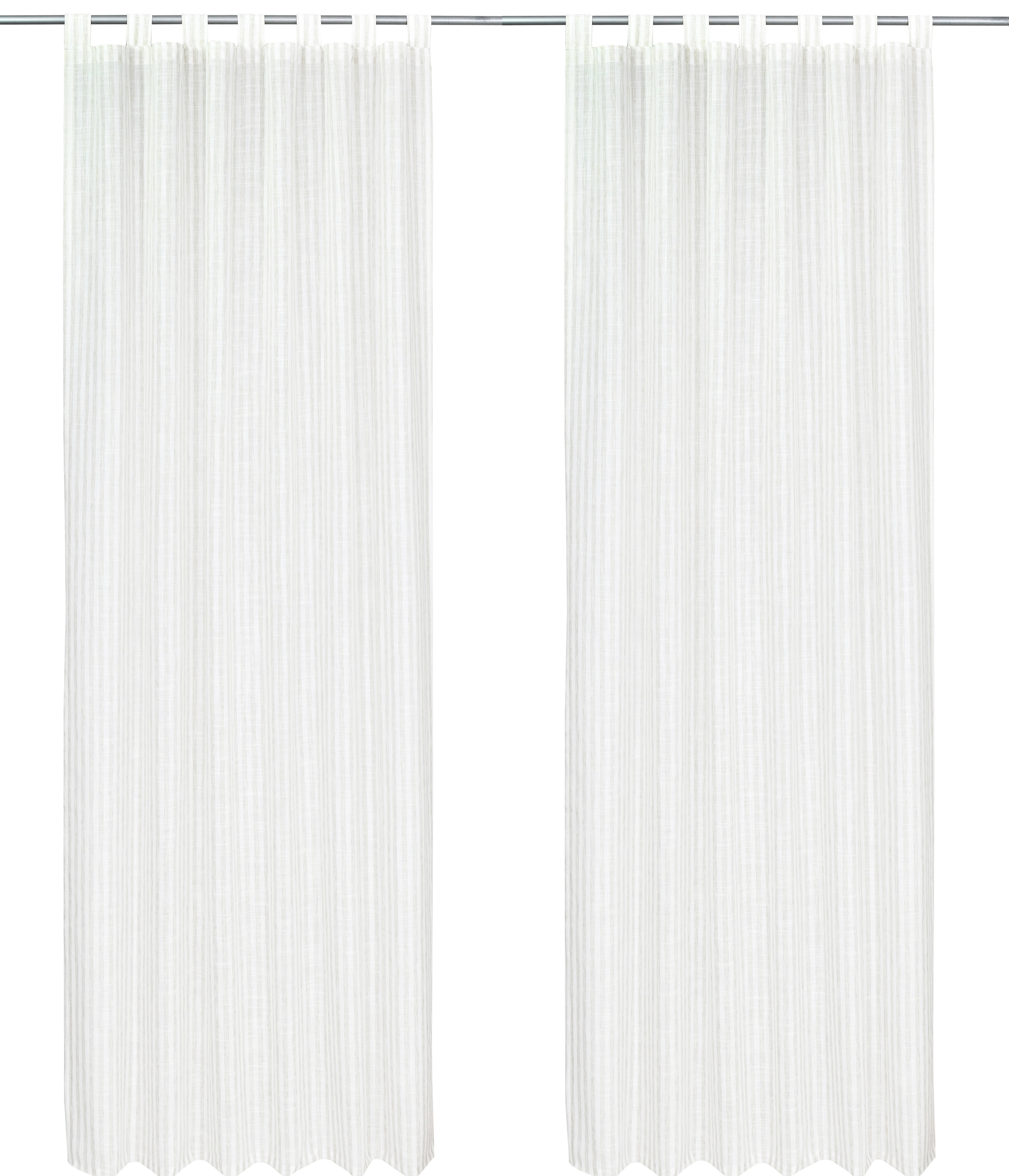 GOODproduct Rideau »Marric, 1 Stück, Schlaufen, Leinenoptik mit Streifen« Boucles 1 cuis tlg. semi-transparent, aspect lin rayé, suspension par boucles