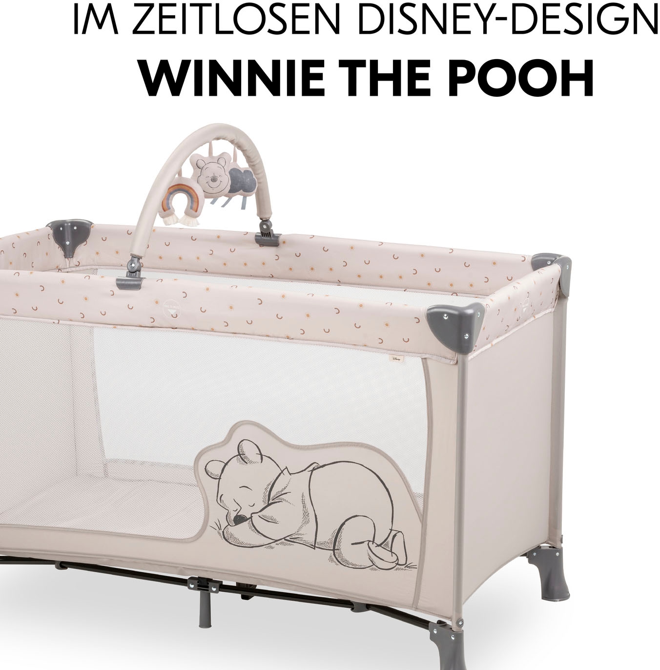 Hauck Baby-Reisebett »Dream N Play Go, Pooh Rainbow, beige« inkl. Transporttasche
