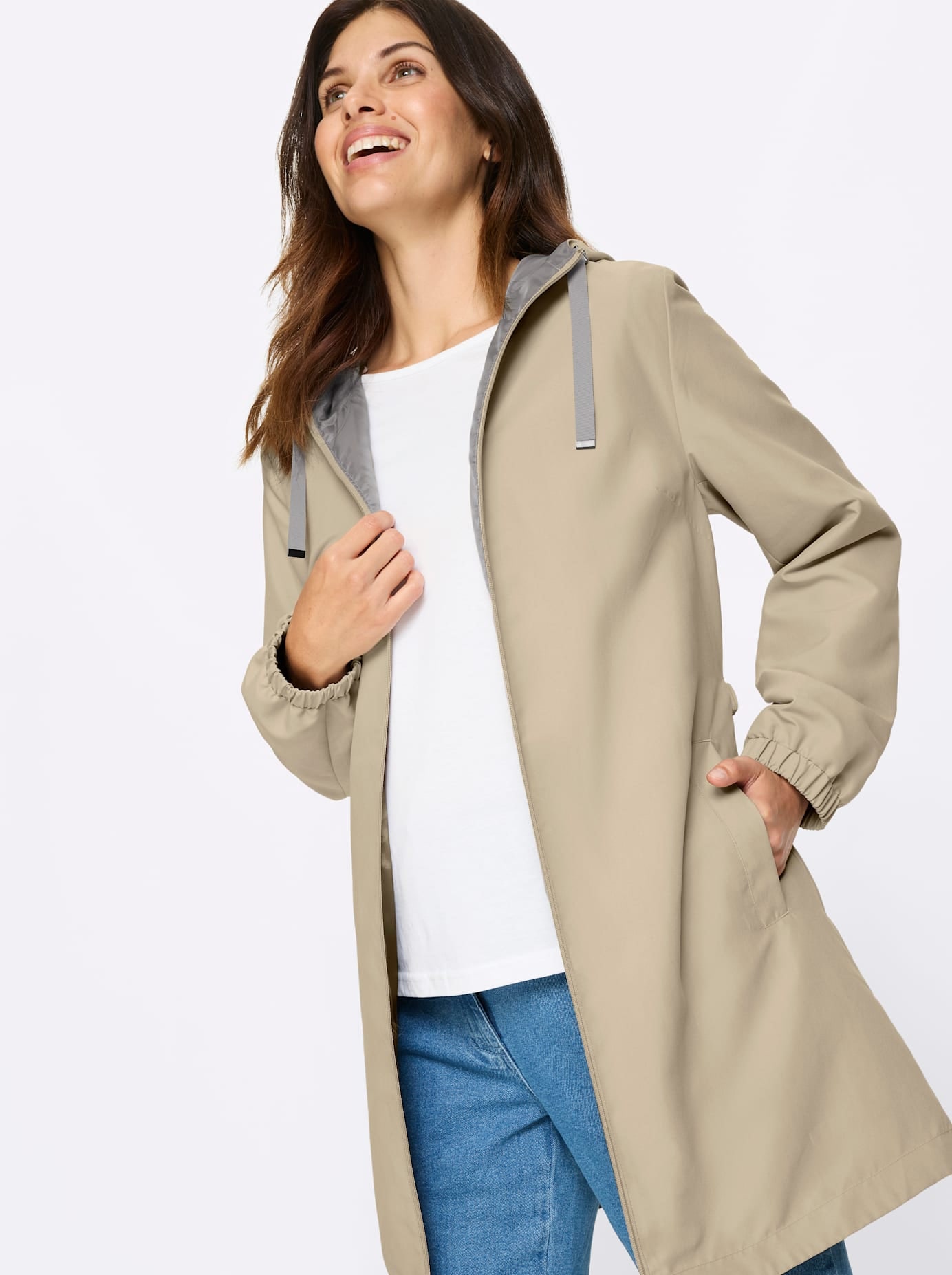 Classic Basics Veste longue mit Kapuze
