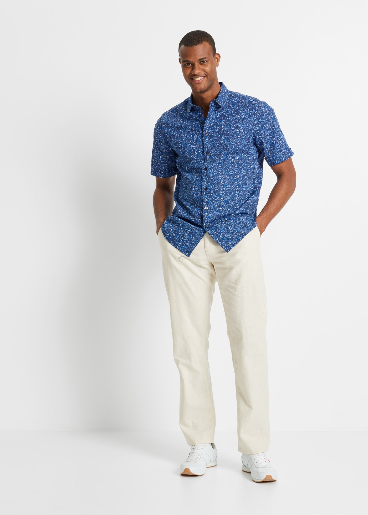 bonprix Chemise à manches courtes Coupe régulière, en pur coton, manches courtes