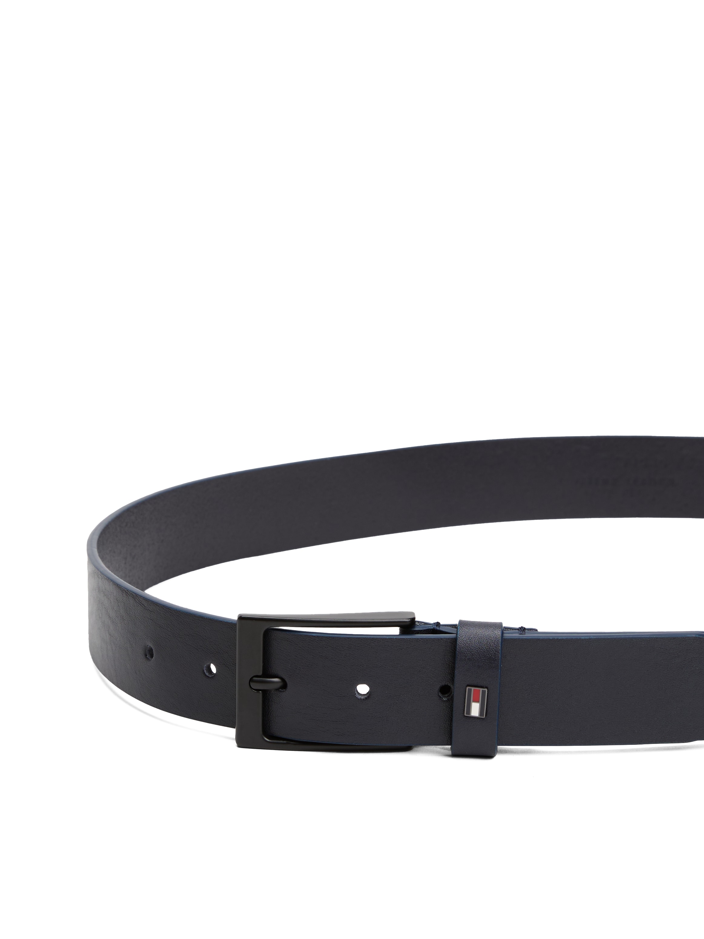 Tommy Hilfiger Ceinture en cuir »LAYTON 3.5 cm breit« Patch en métal, boucle simple ardillon