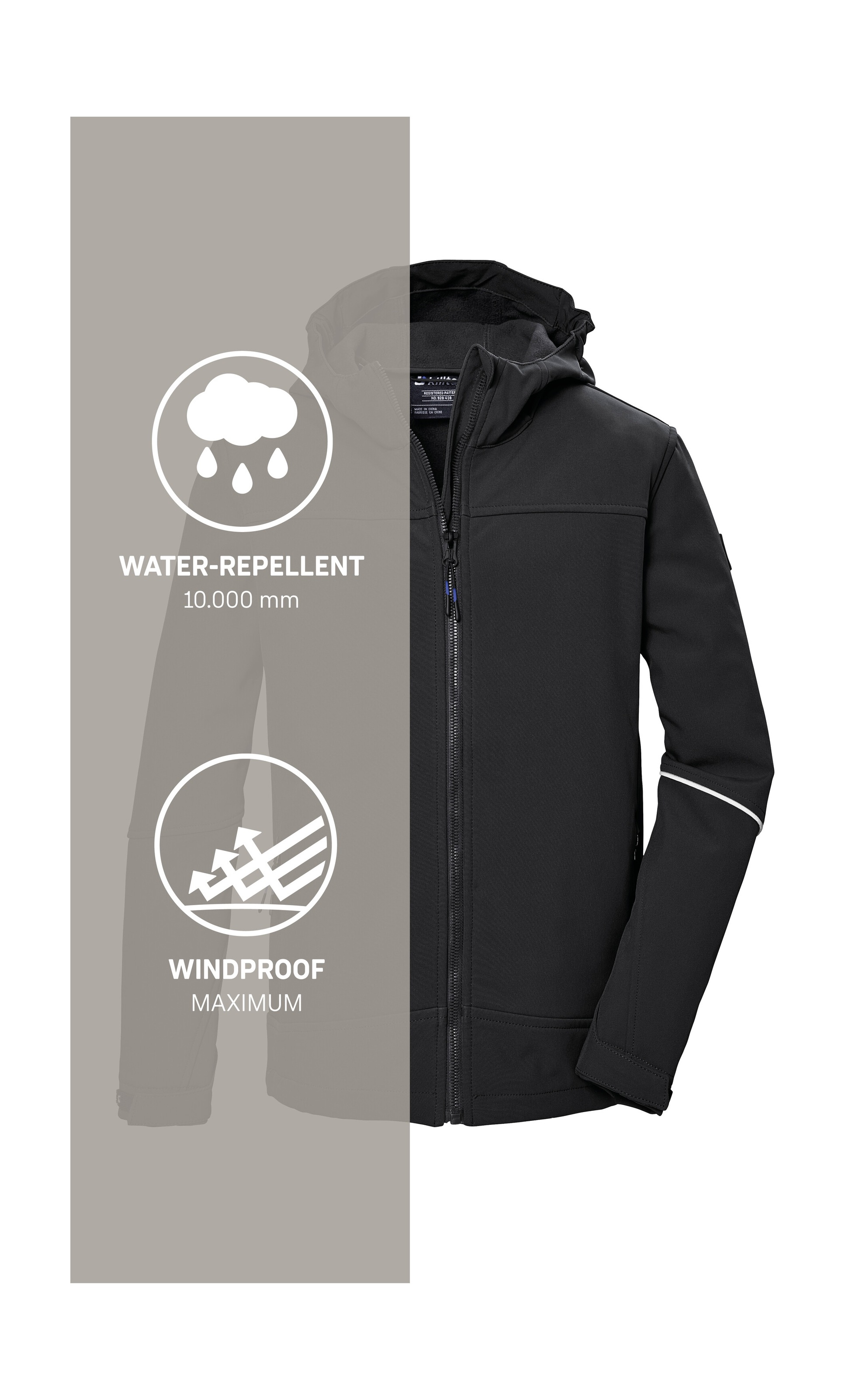 Killtec Softshelljacke »KOS 143 BYS SFTSHLL JCKT« Wind- und wasserabweisende, atmungsaktive, PFAS-freie Kinderjacke