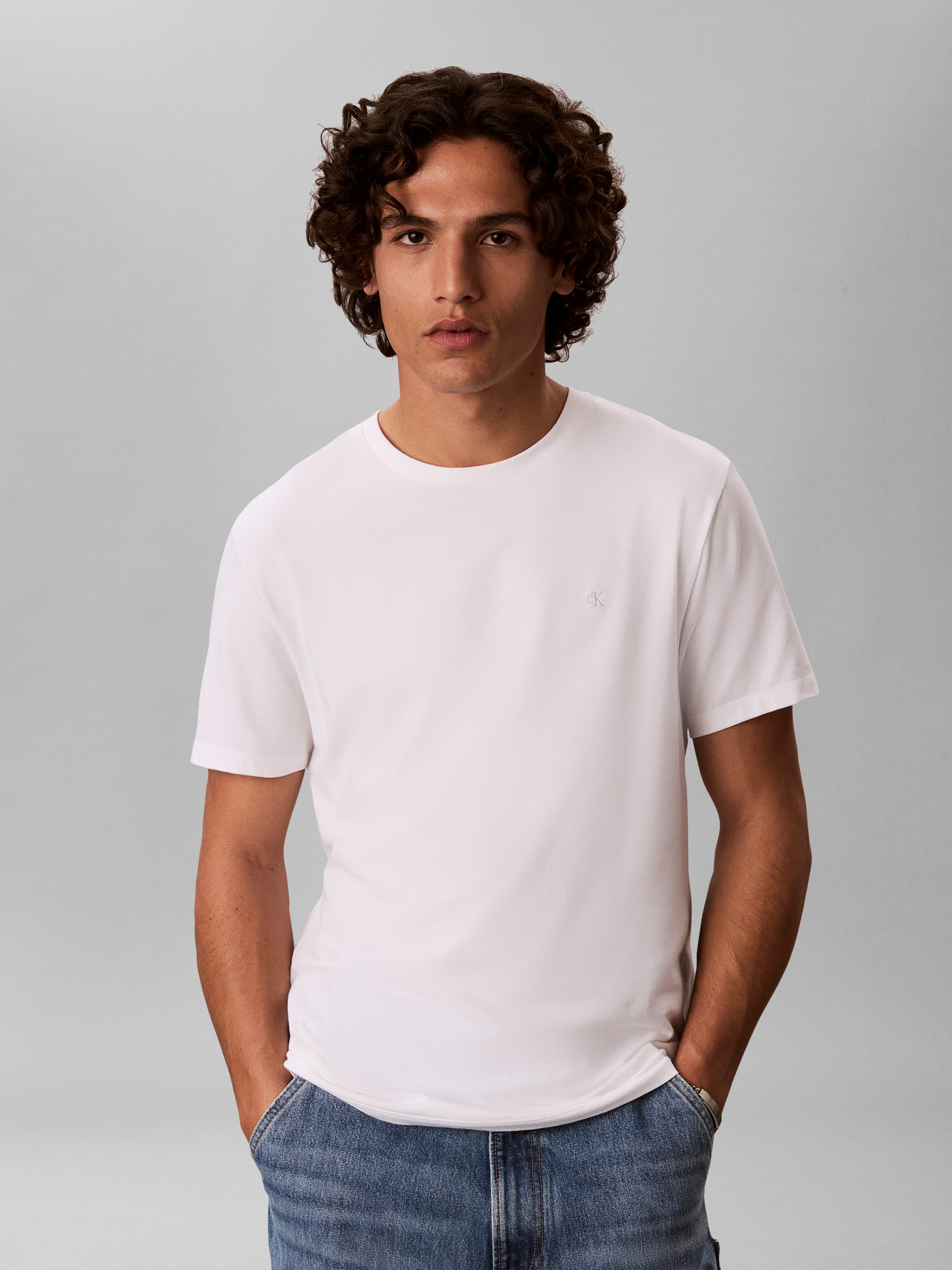Calvin Klein Jeans T-shirt »SS STRETCH COTTON SLIM TEE« avec encolure ronde