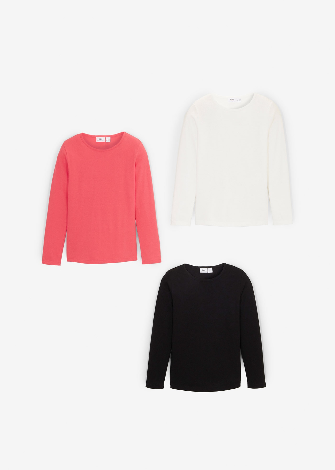 bonprix T-shirt à manches longues »Langarmshirt aus reiner Baumwolle (3er Pack)«, 3 cuis Langarmshirt aus reiner Baumwolle (3er Pack)
