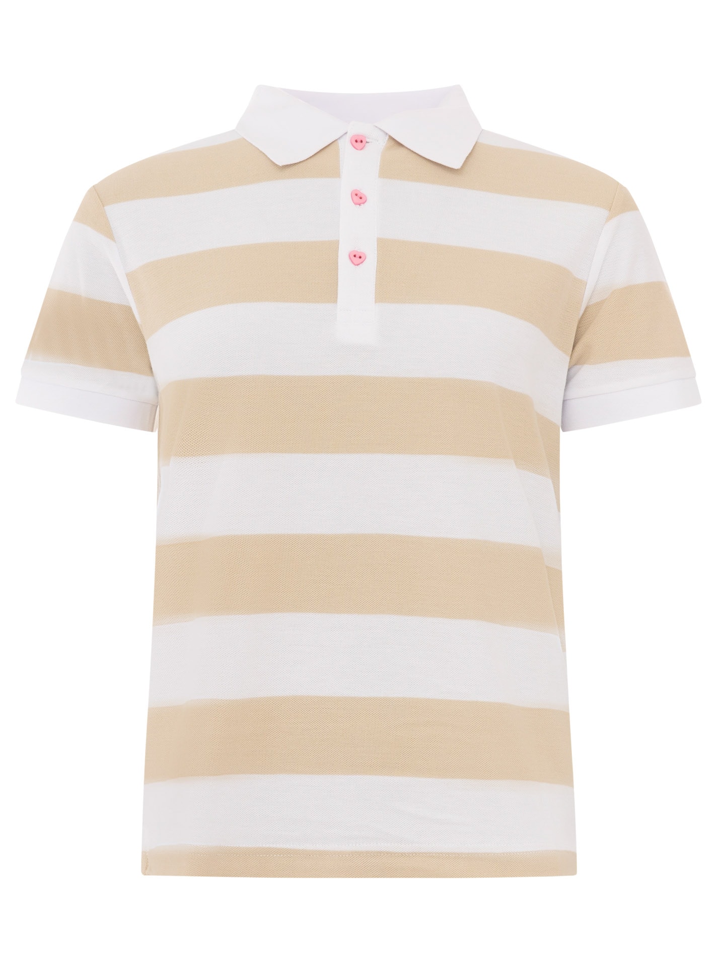 Zwillingsherz Polo »Stripes« manches courtes, col polo et patte de boutonnage contrastés, boutons en forme de cœur