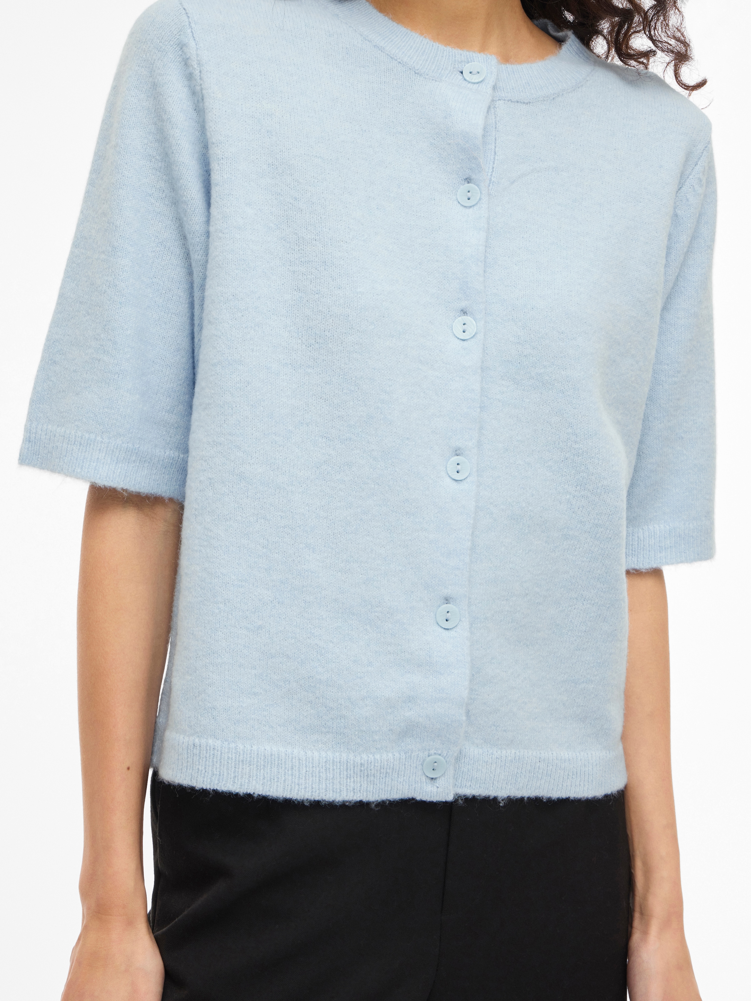 Vila Veste en tricot »VILIGA 2/4 O-NECK KNIT CARDIGAN - NOOS« Materialmix, regular fit