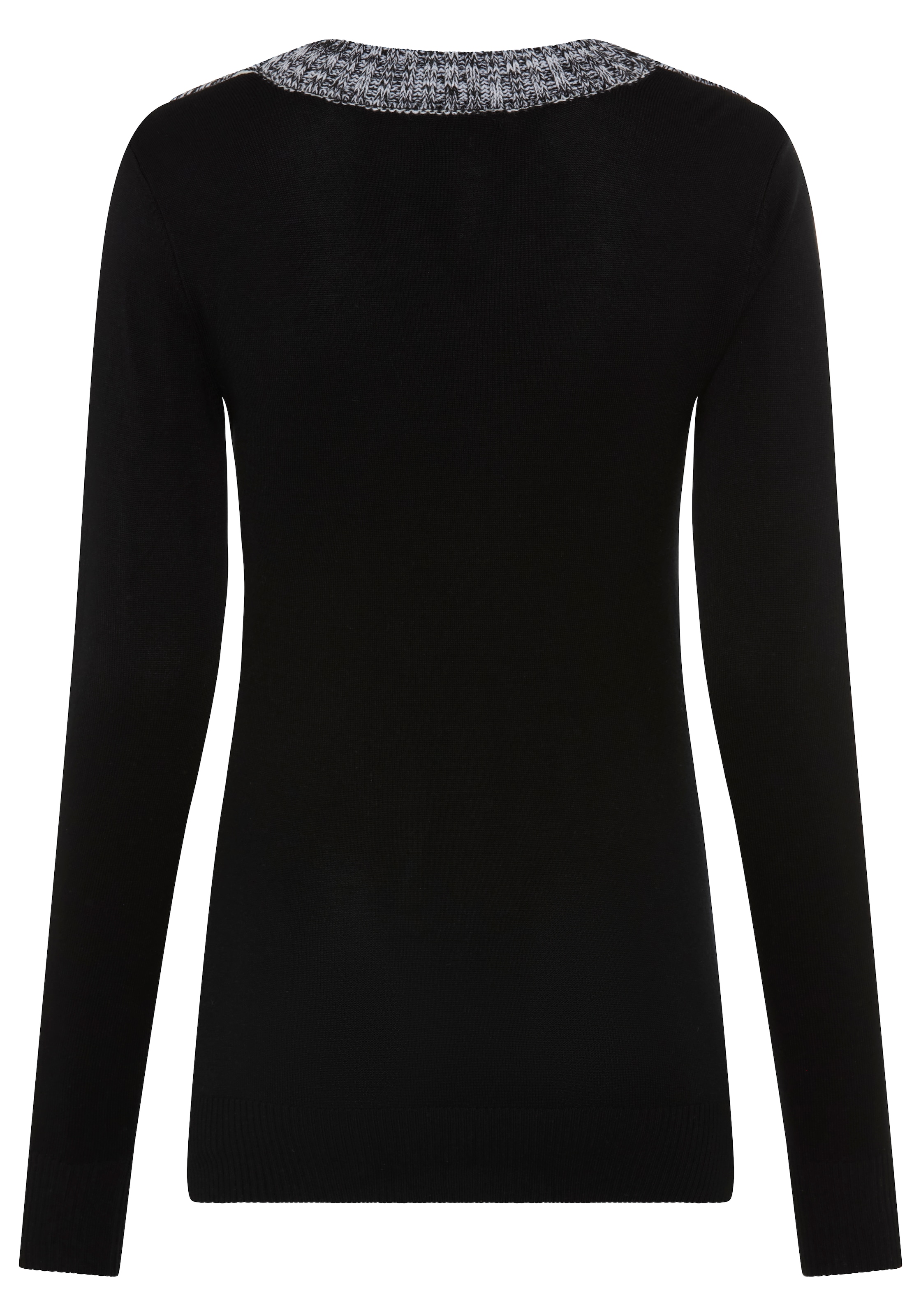 Melrose Strickpullover mit Kontrastkragen und Zierknöpfen